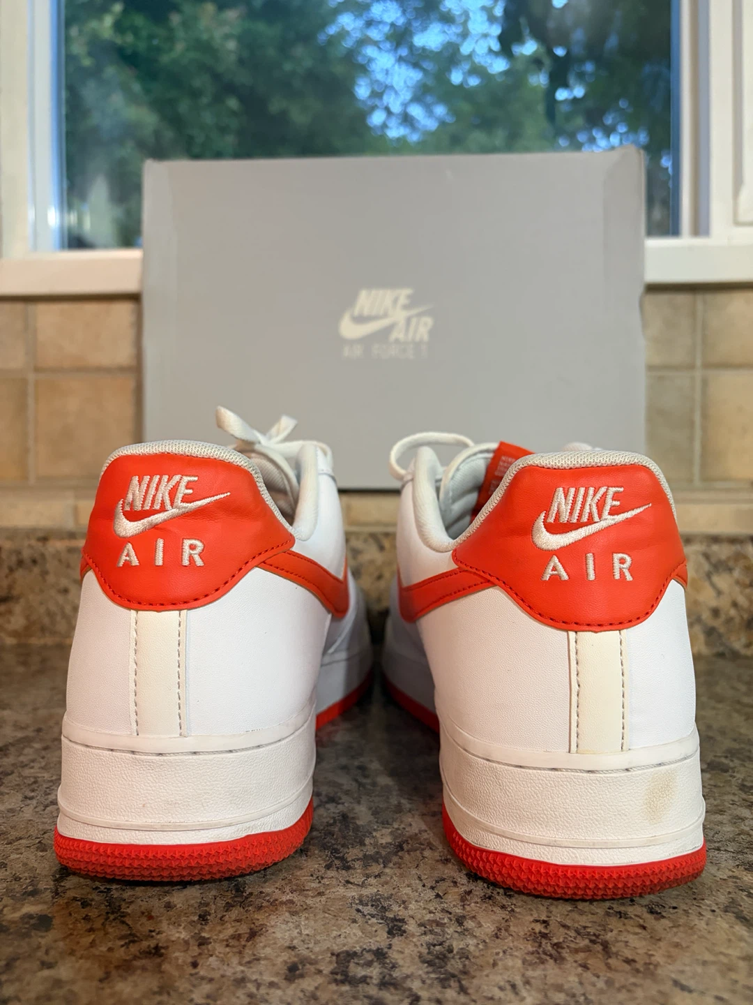 Nike Air Force 1 White/Orange Sneakers - photo 2
