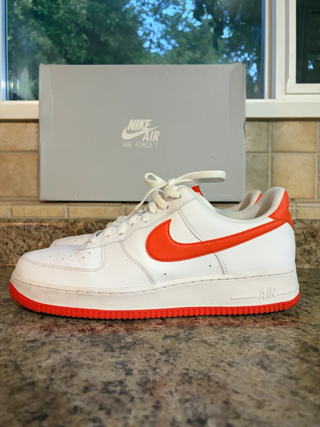 Nike Air Force 1 White/Orange Sneakers - photo 3