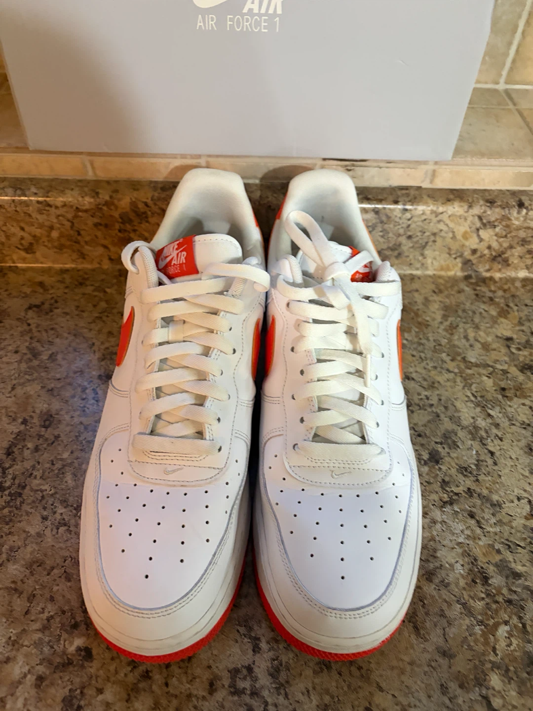 Nike Air Force 1 White/Orange Sneakers - photo 4
