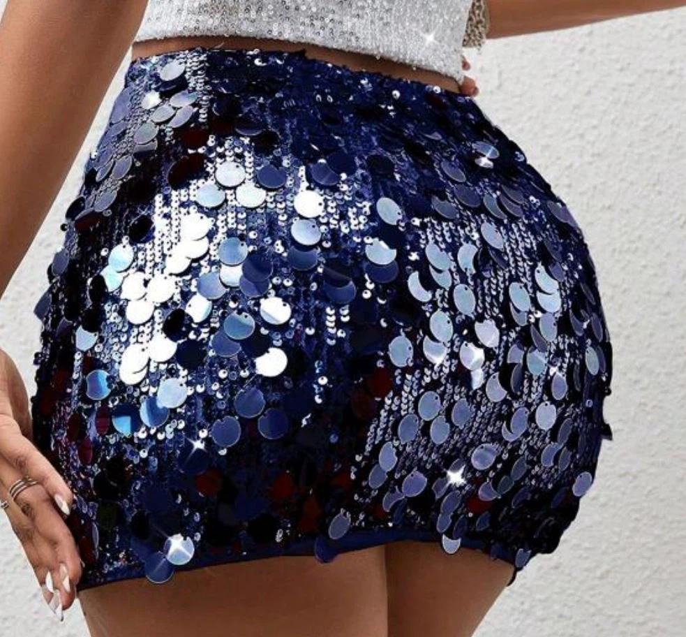 Blue Sequin Mini Skirt - photo 2