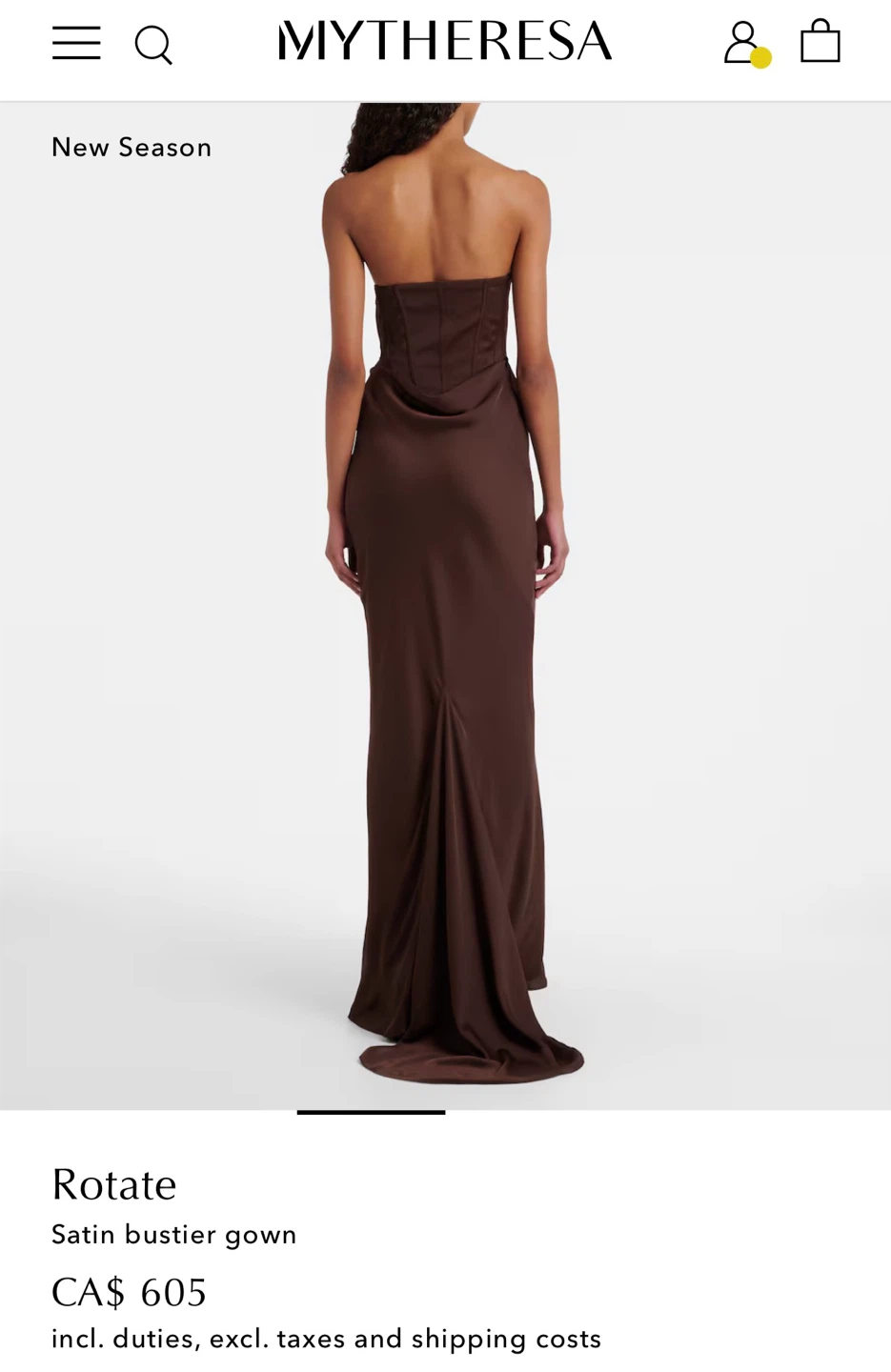 Rotate Satin Bustier Gown - Brown - photo 3