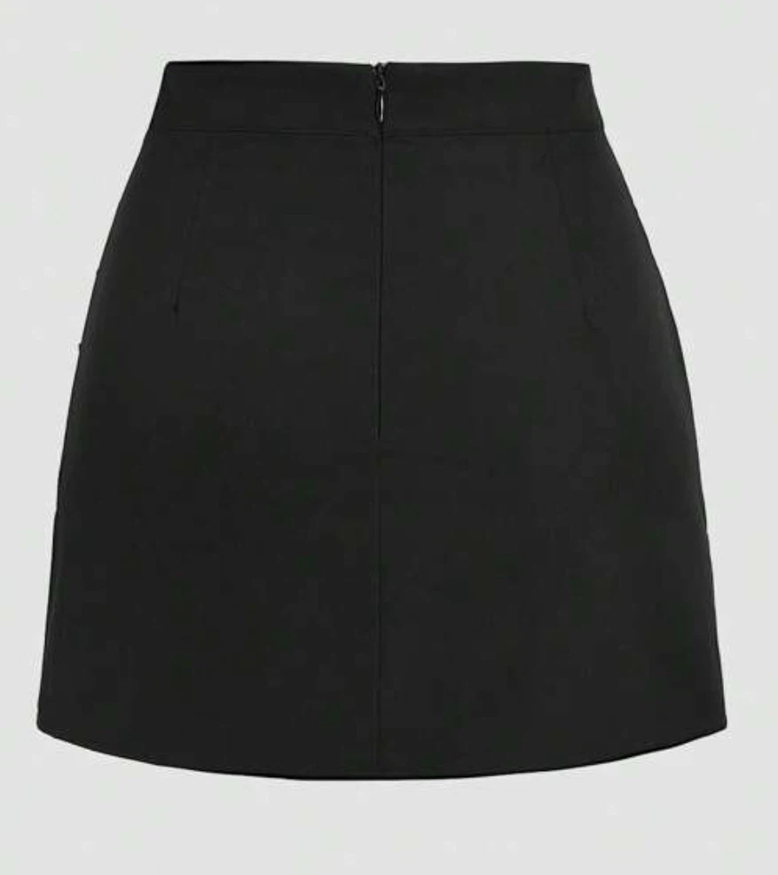 Black Mini Skirt with Wrap Detail - photo 2