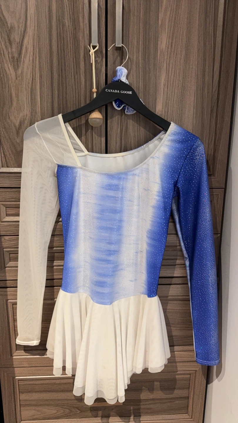 Ice Skating Dress Blue White Sparkle - photo 2