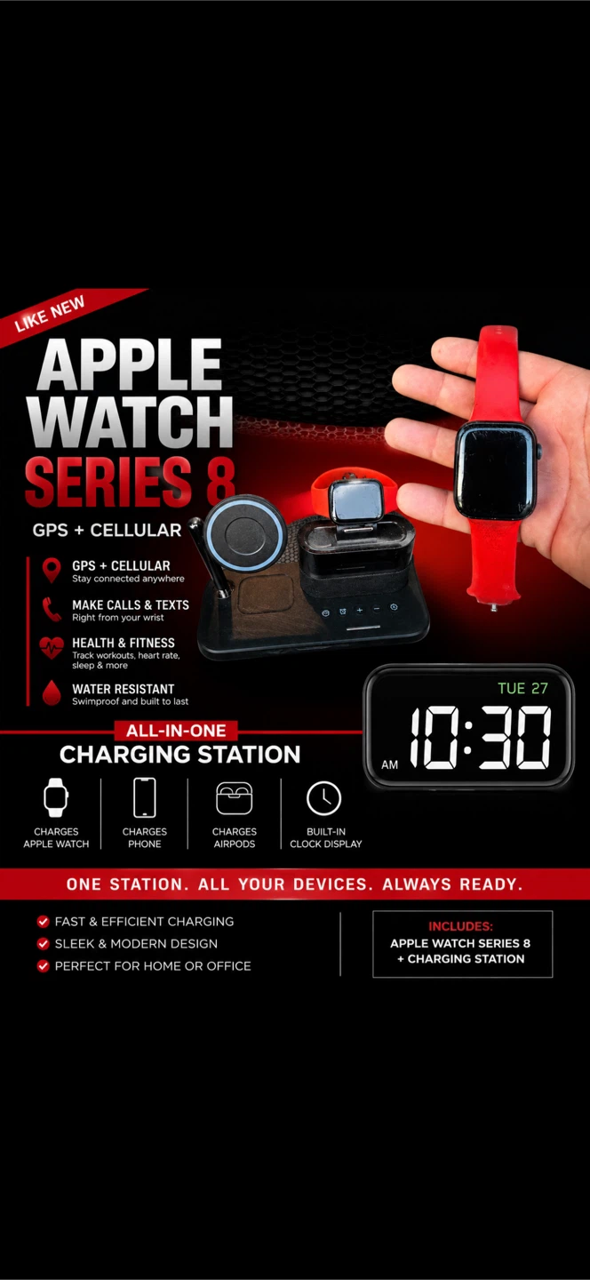 Apple Watch Series 8 GPS + Cellular with Charging Station