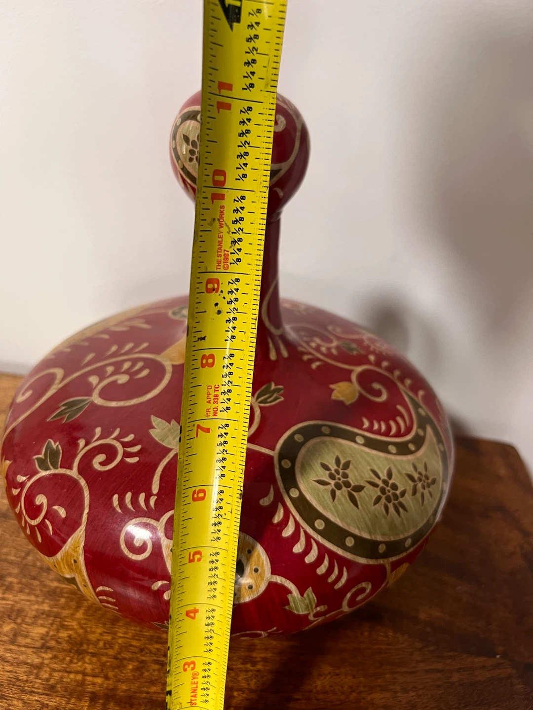 Vintage Pier 1 Decorative Red Paisley Bottle - photo 4