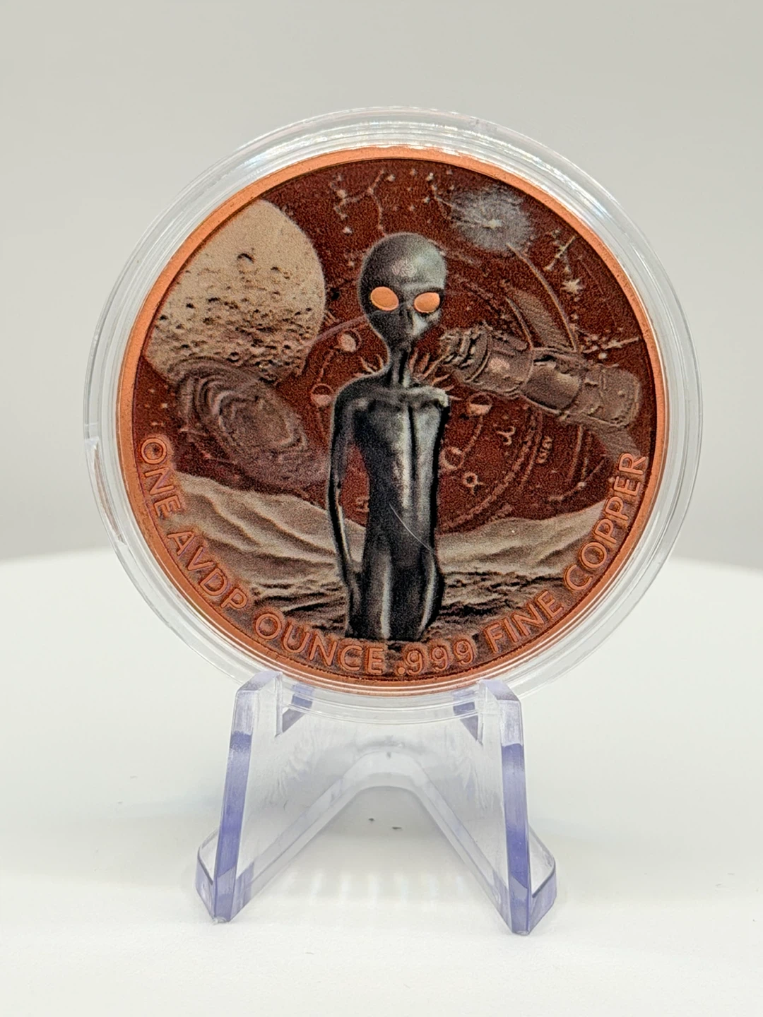 Alien Themed 1 oz Fine Copper Round - photo 2