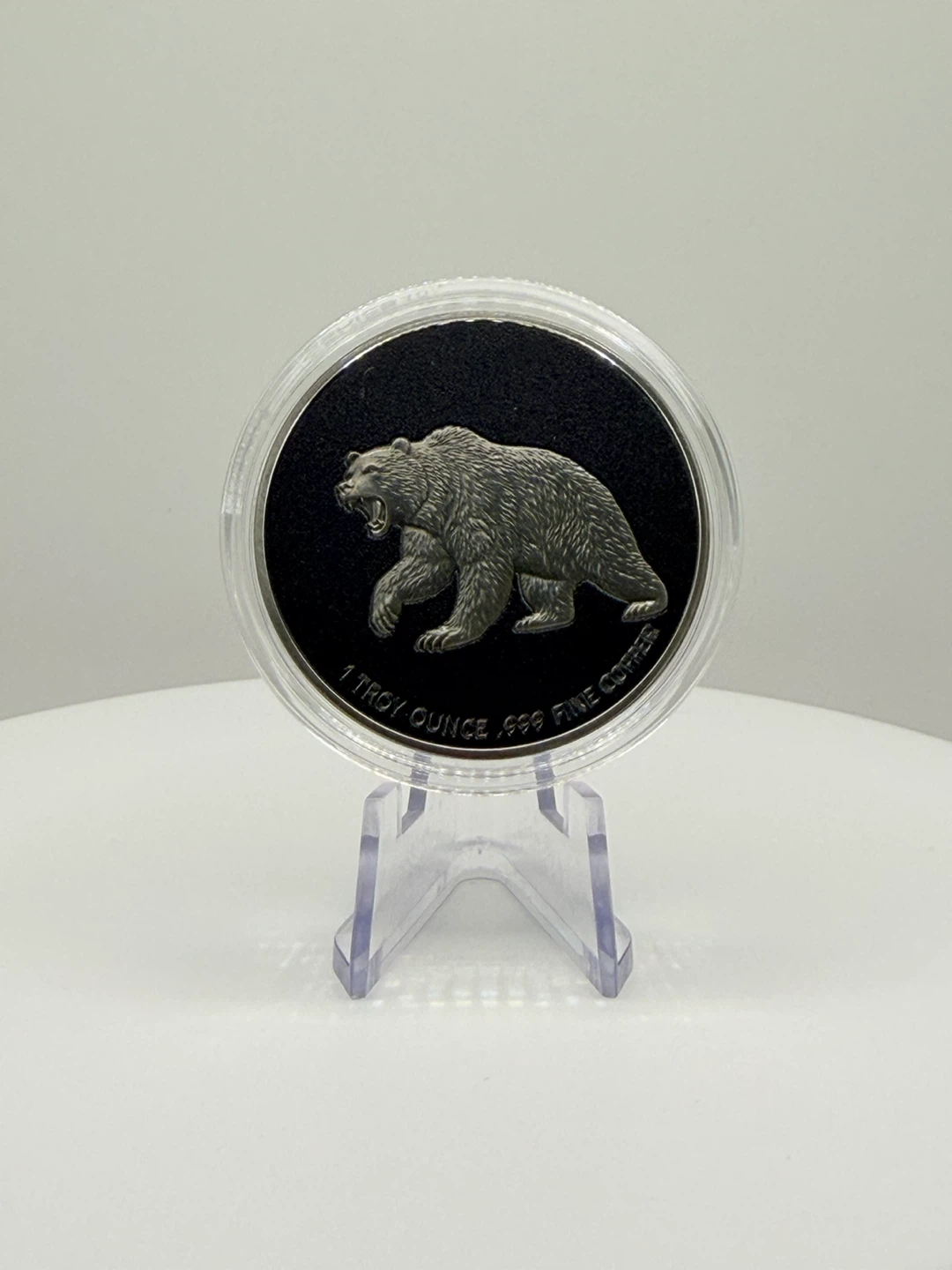 1 Troy Ounce .999 Fine Copper Bull and Bear Coins - photo 2