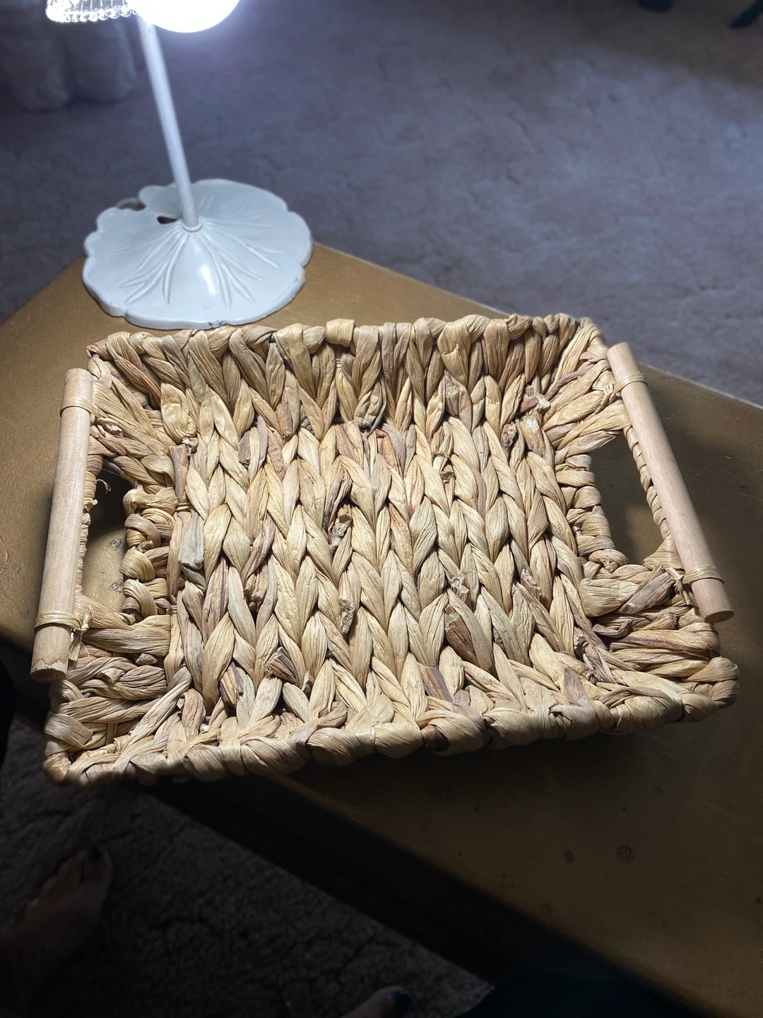 Woven Water Hyacinth Tray and Placemats Set - photo 2