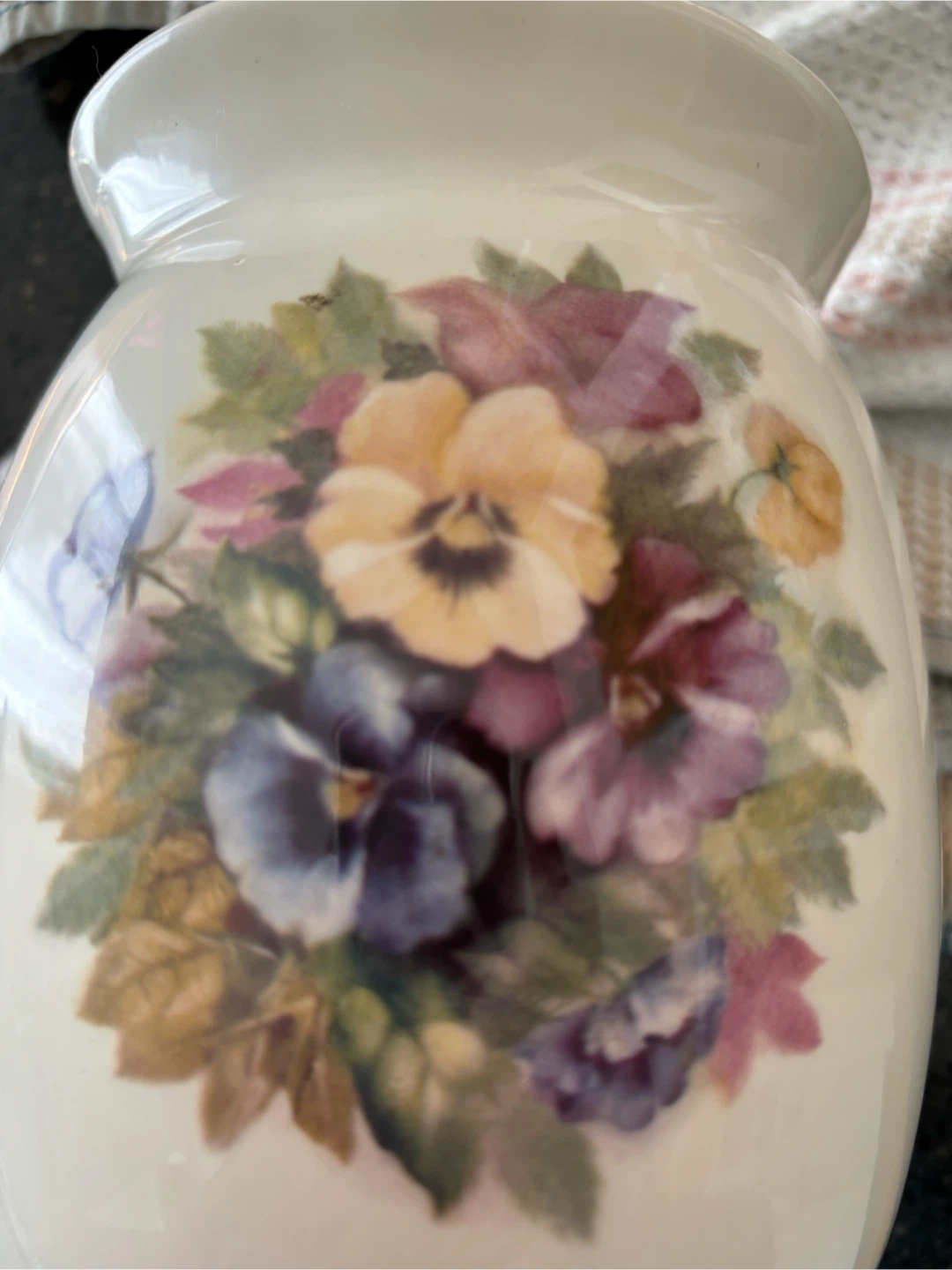 Vintage Ceramic Vase with Floral Design