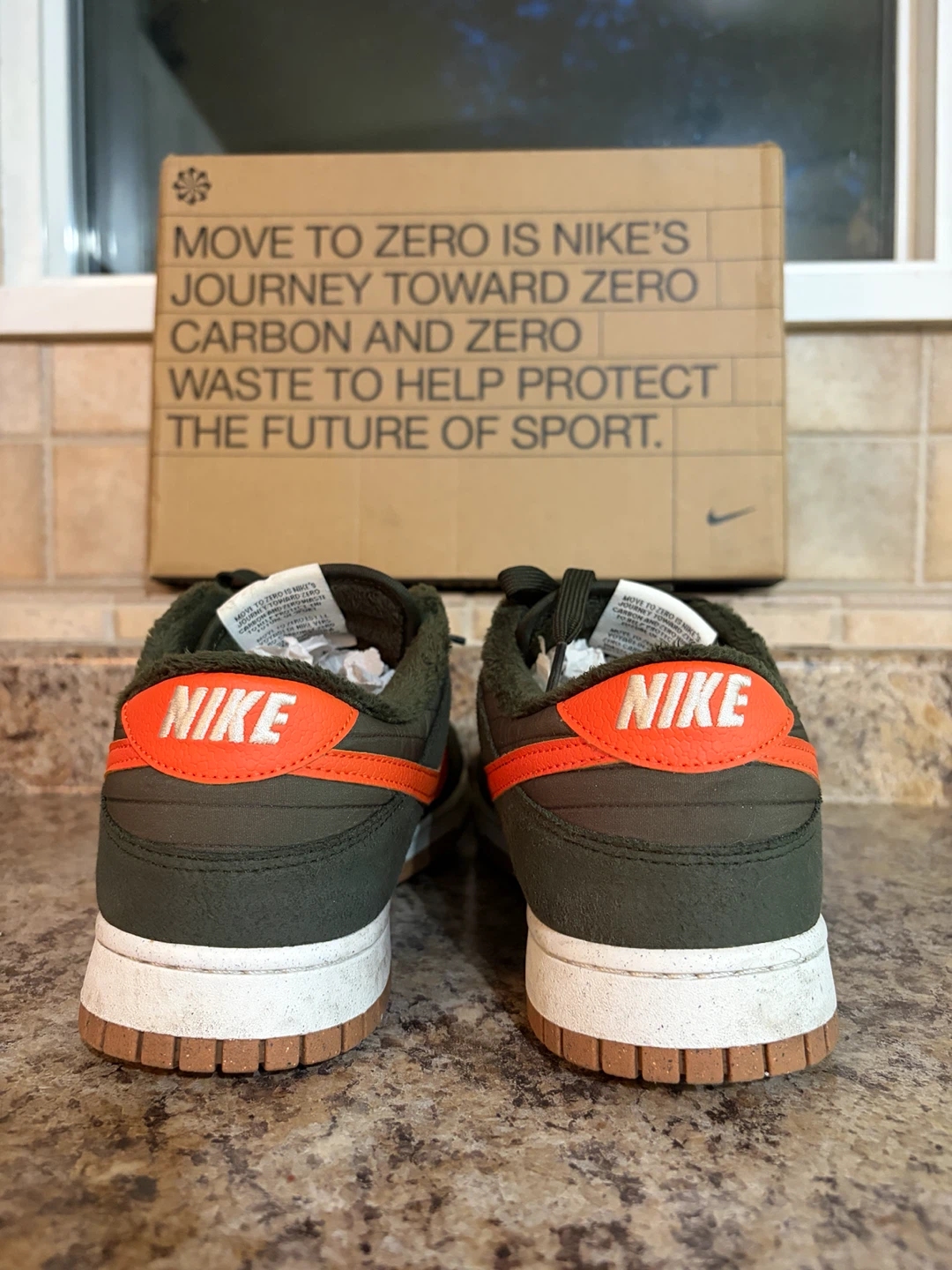 Nike Dunk Low "Move to Zero" Sneakers - Olive Green/Orange - photo 2