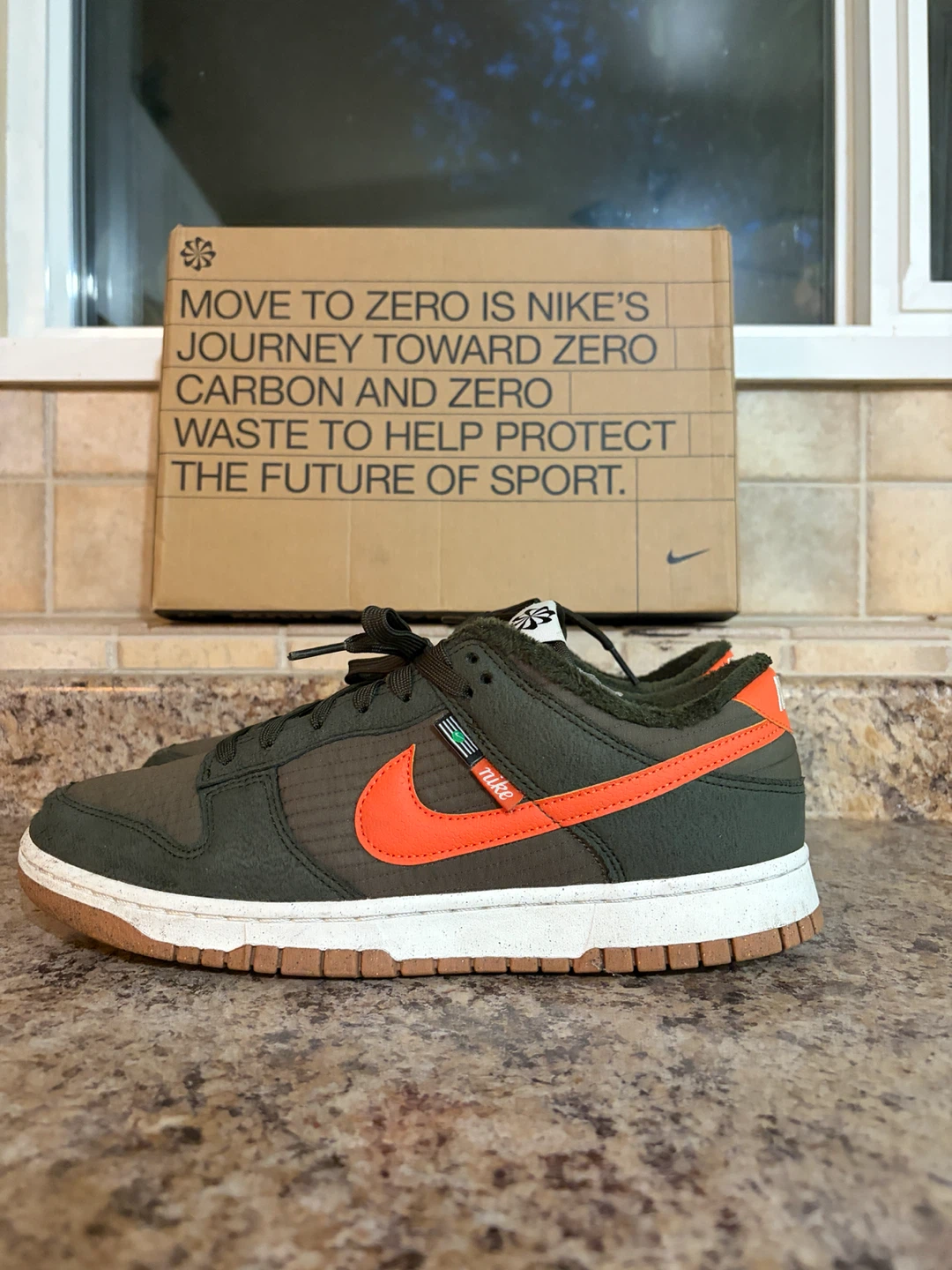 Nike Dunk Low "Move to Zero" Sneakers - Olive Green/Orange - photo 3