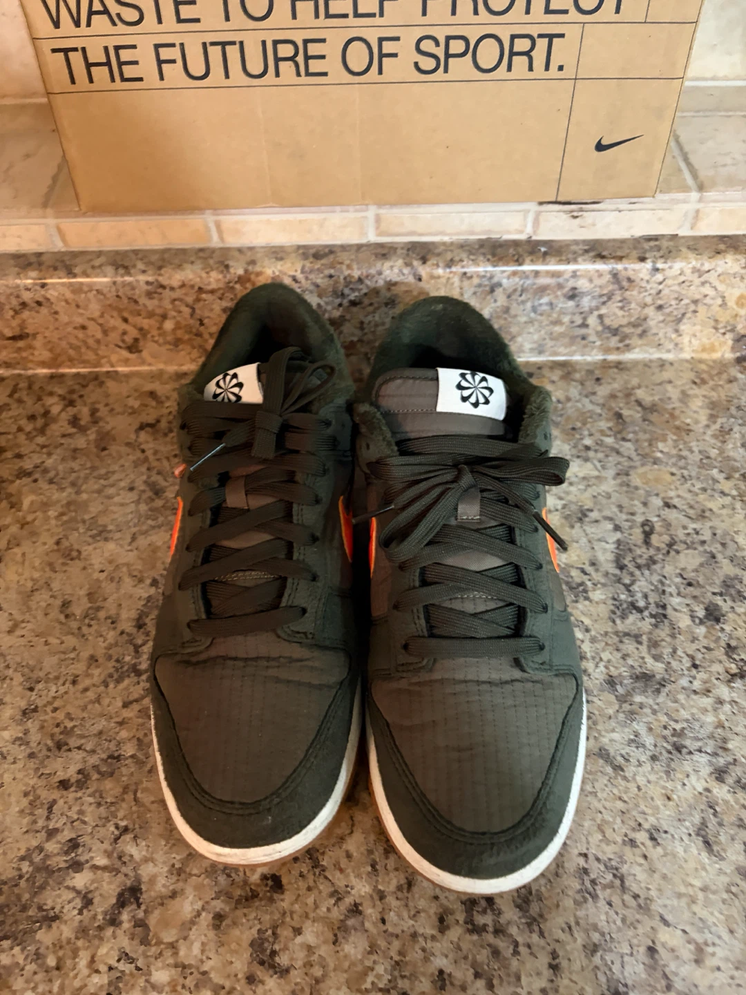 Nike Dunk Low "Move to Zero" Sneakers - Olive Green/Orange - photo 4