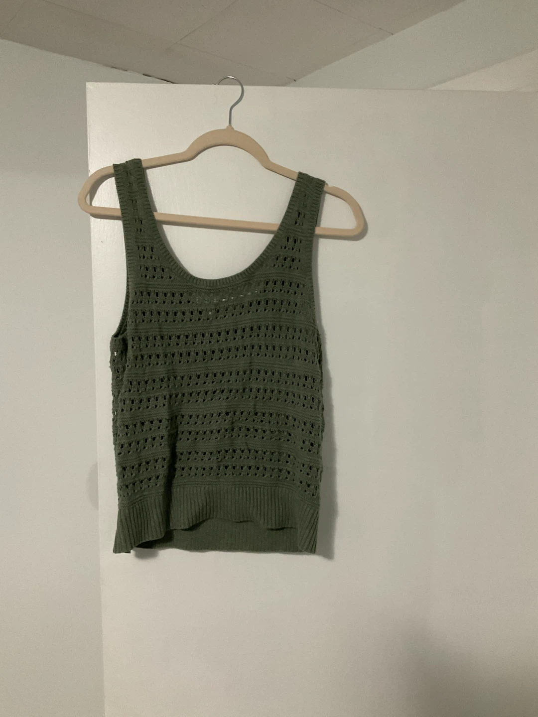 Women's Green Crochet Tank Top