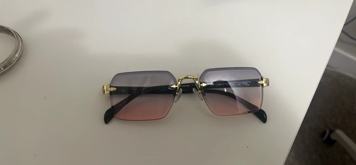 Rimless Sunglasses Gold Frame Gradient Lenses