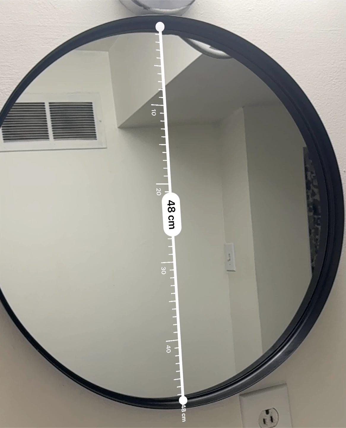 Round Black Framed Mirror - 50 cm Diameter - photo 3