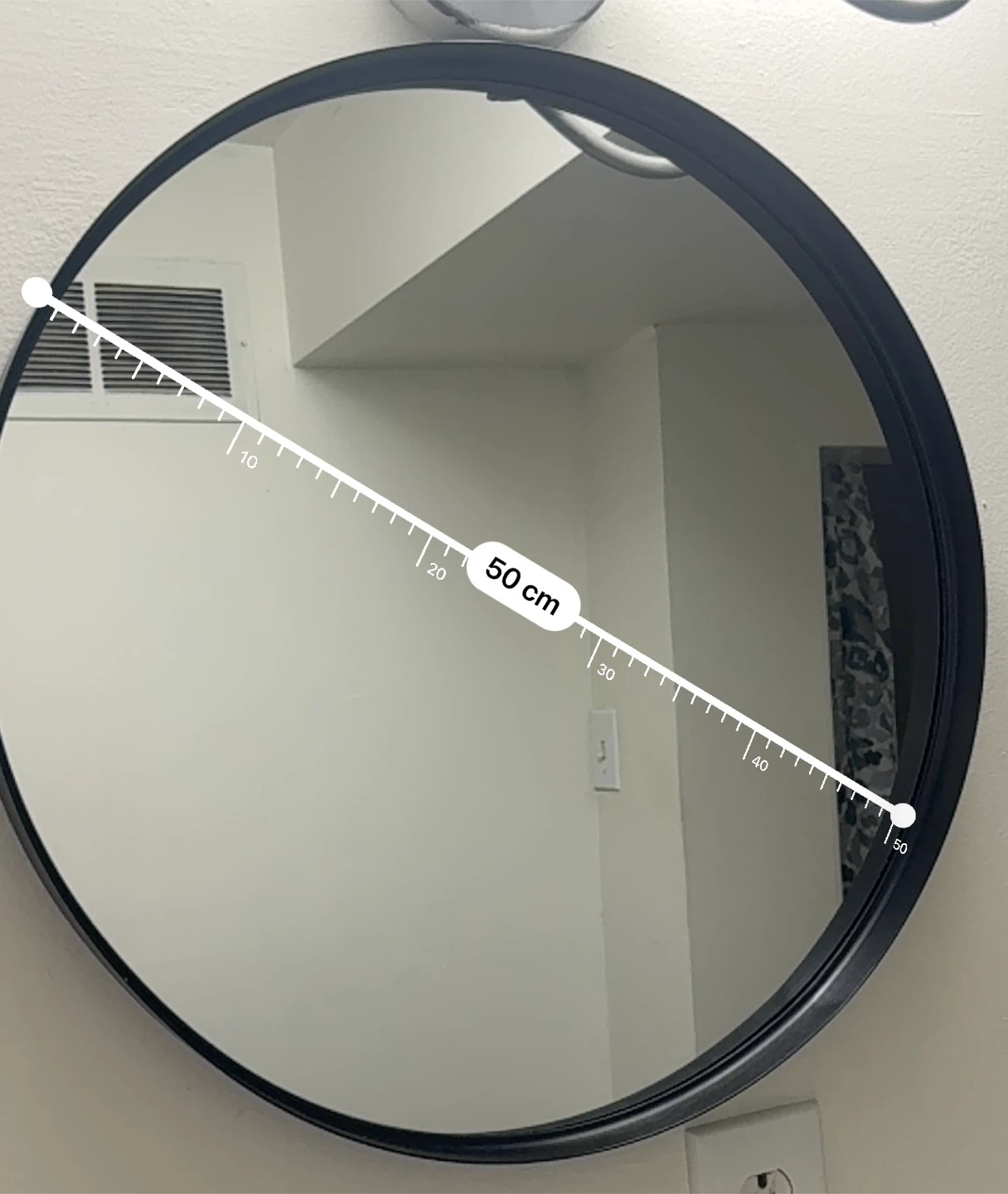 Round Black Framed Mirror - 50 cm Diameter - photo 4