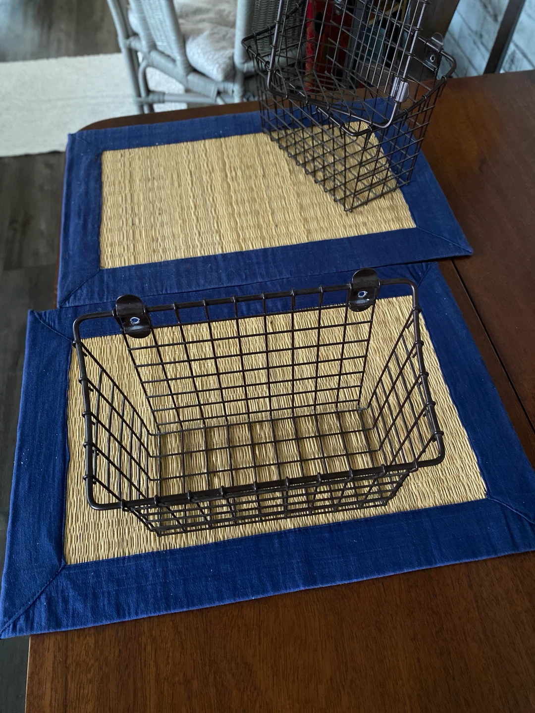 Set of 3 Black Wire Storage Baskets - photo 2