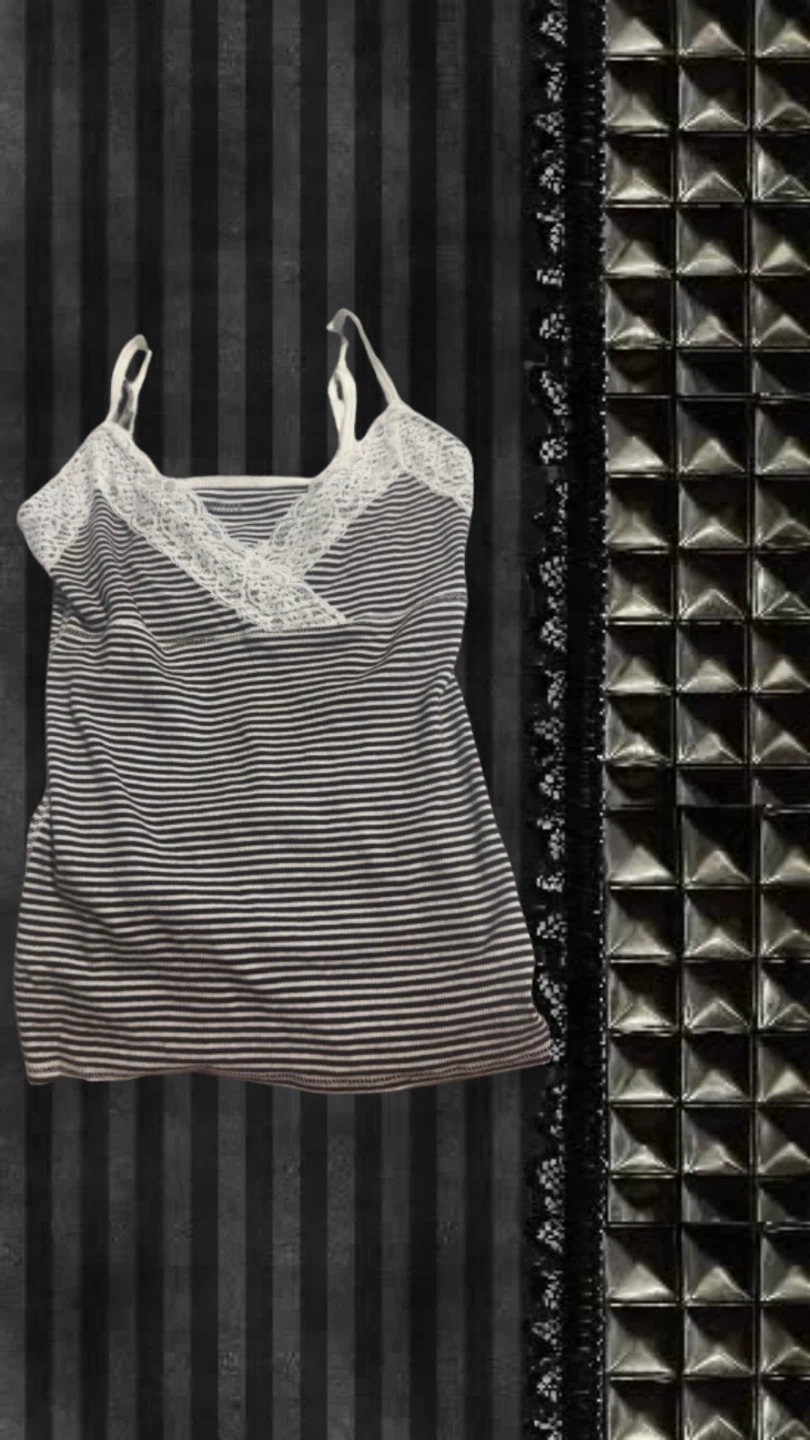 Hollister Striped Lace-Trim Cami