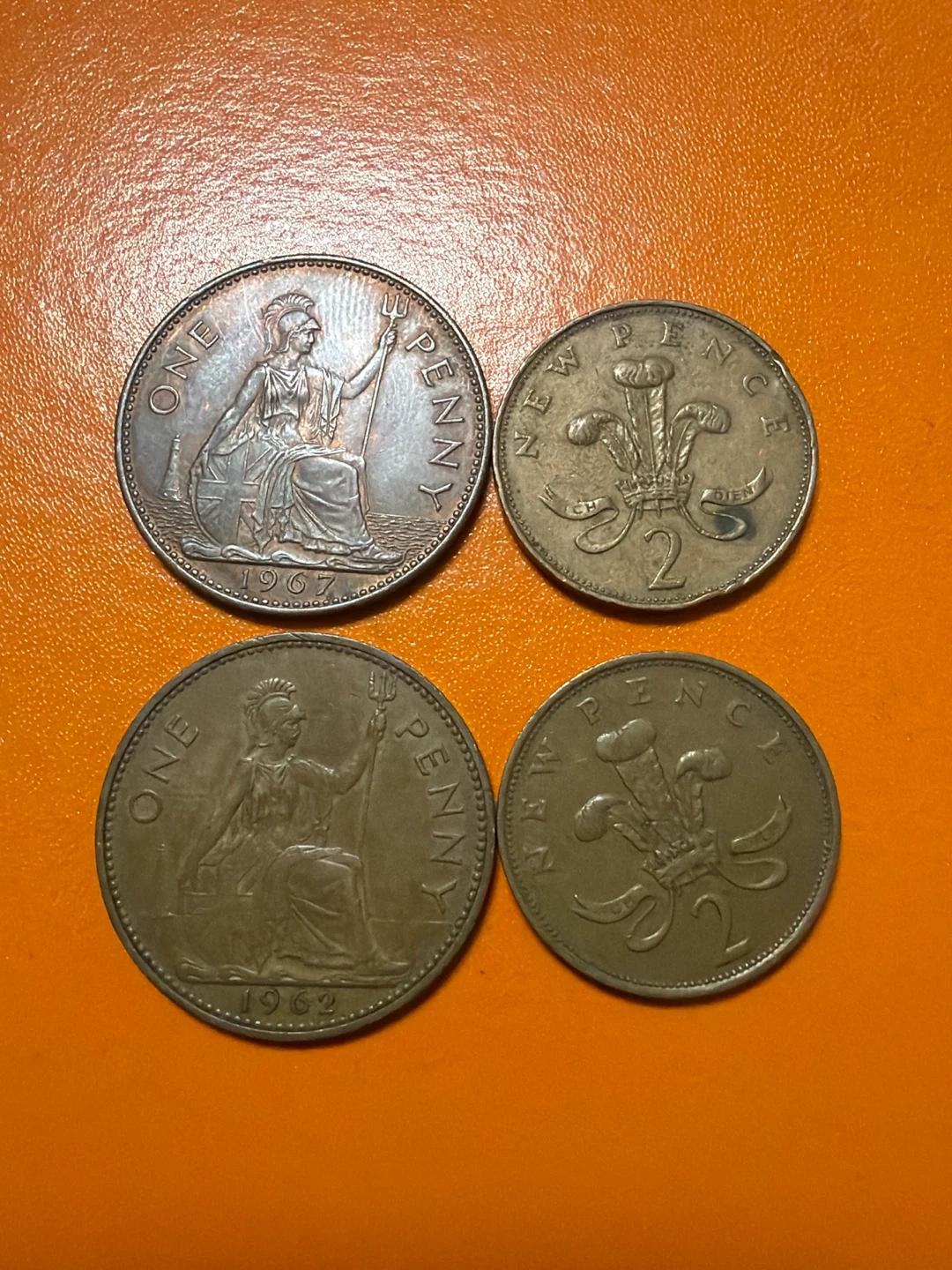 Collection of 4 British Pennies