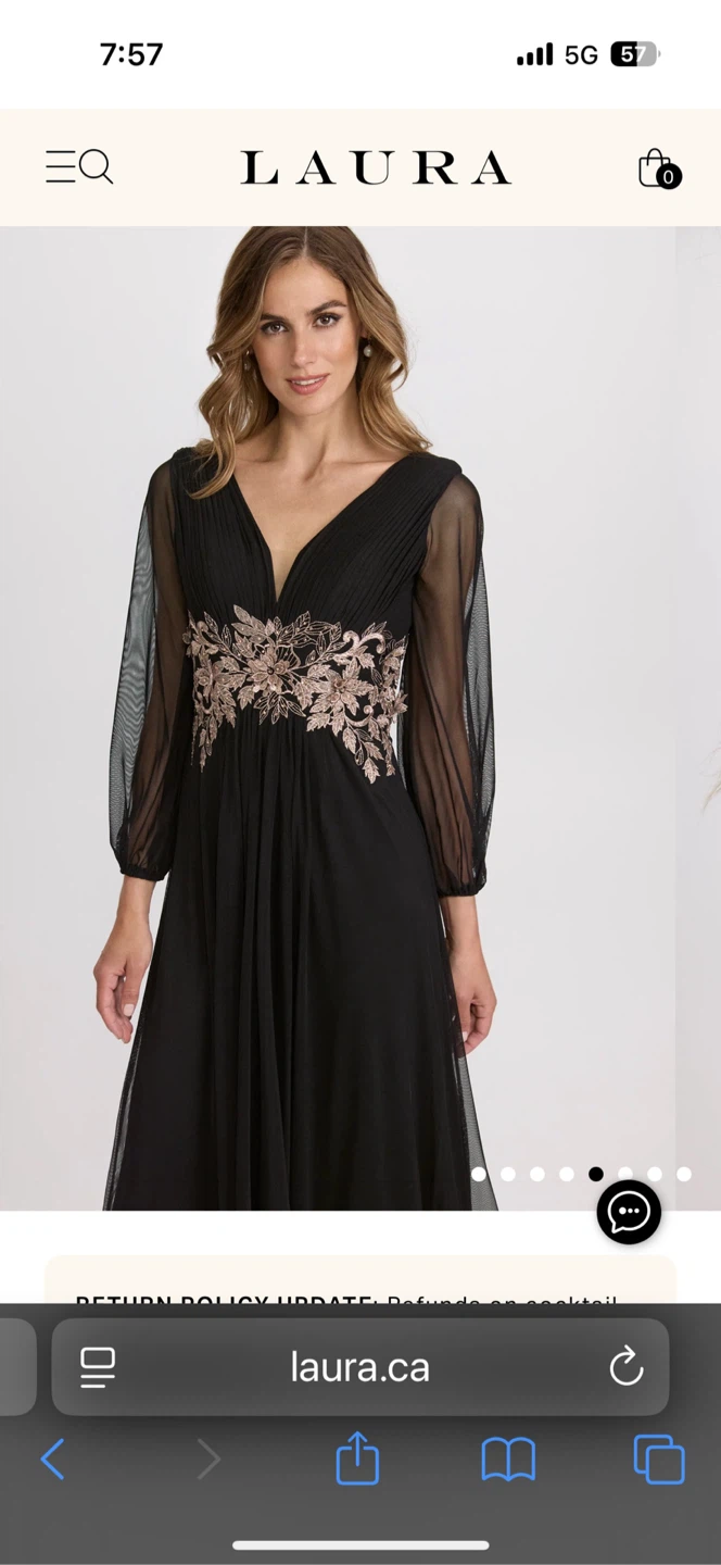 Laura Black Maxi Dress with Metallic Floral Appliqué - photo 2