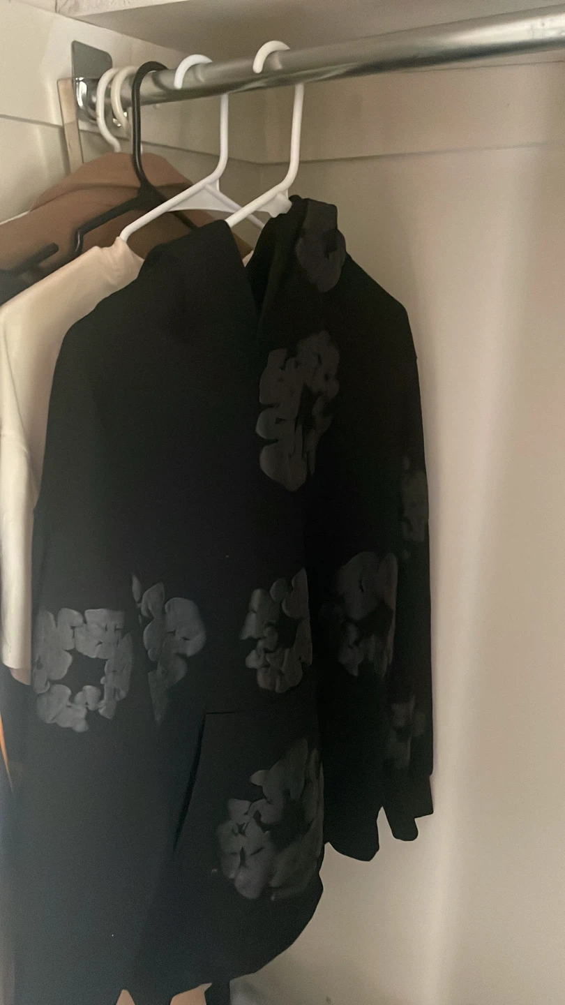 Denim Tears Black Hoodie with Floral Print