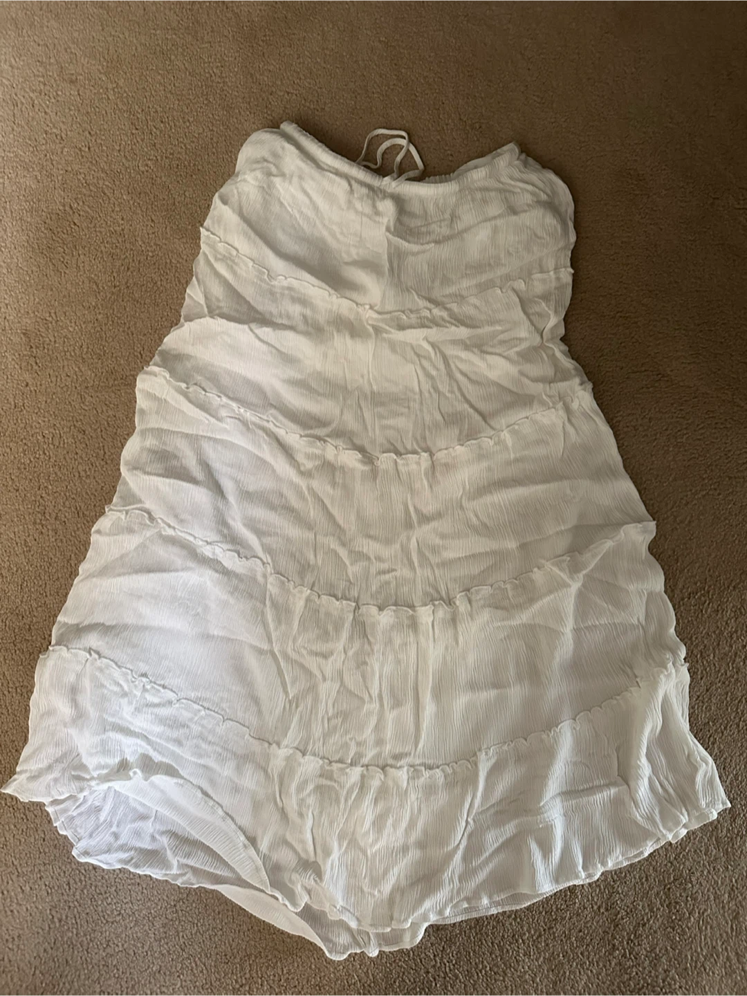 Garage White Tiered Maxi Skirt (XS)