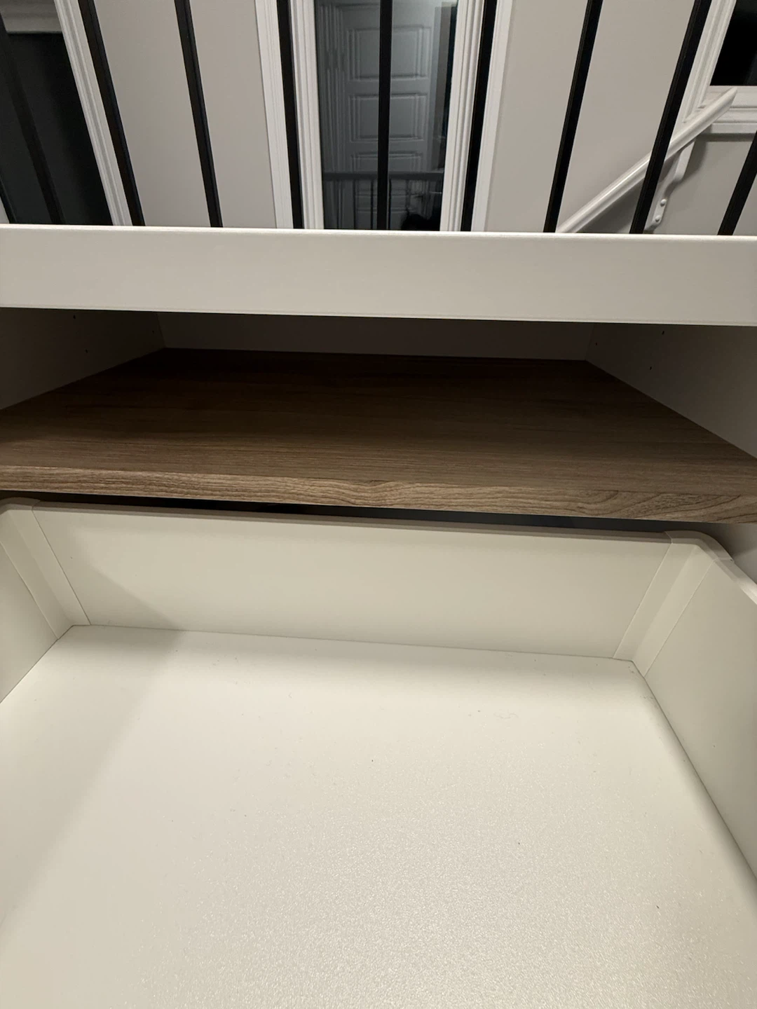 IKEA Besta White Media Console with Wood Accents - photo 3