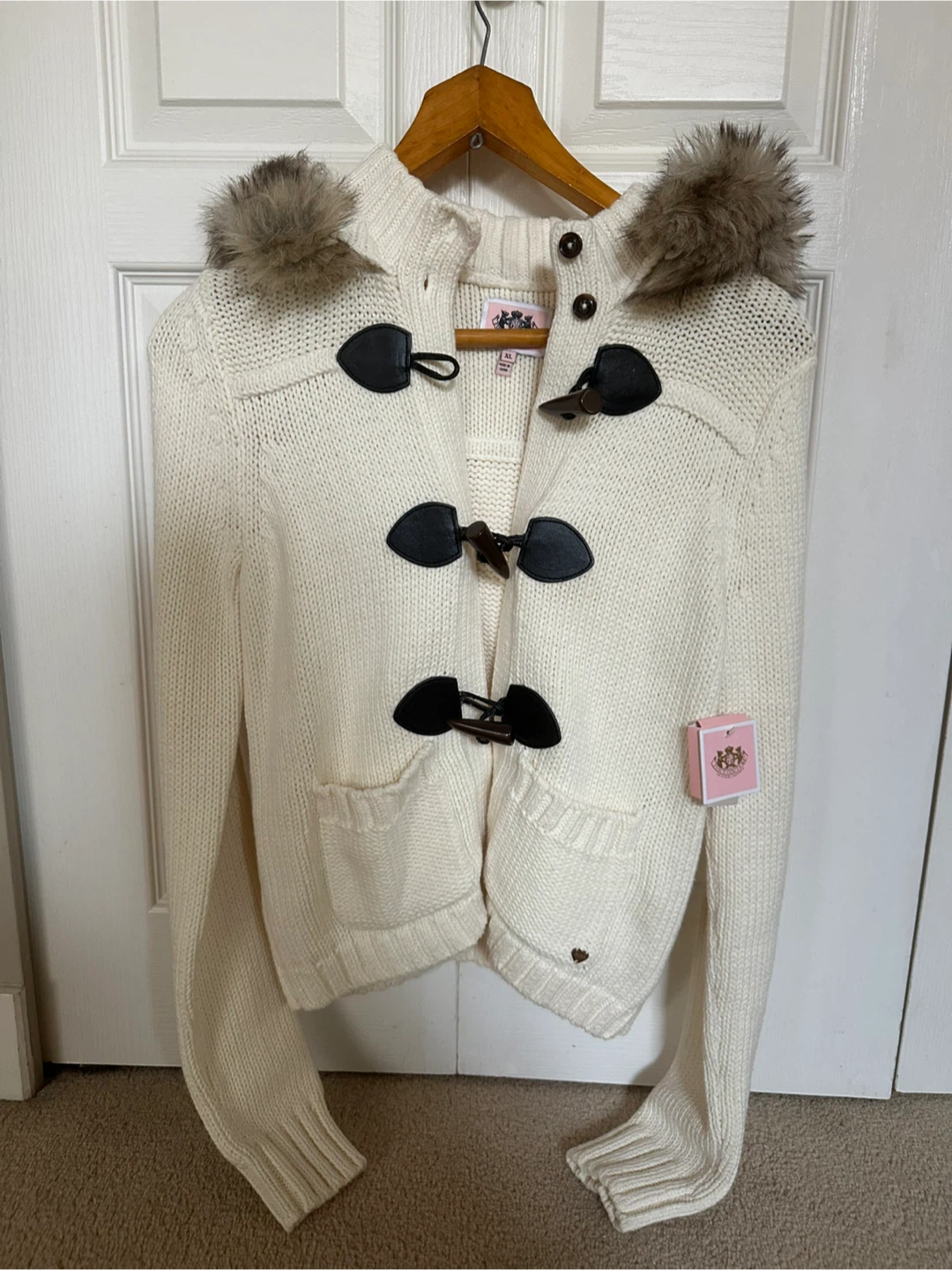 Juicy Couture Angel Sweater Coat - Cream - XL
