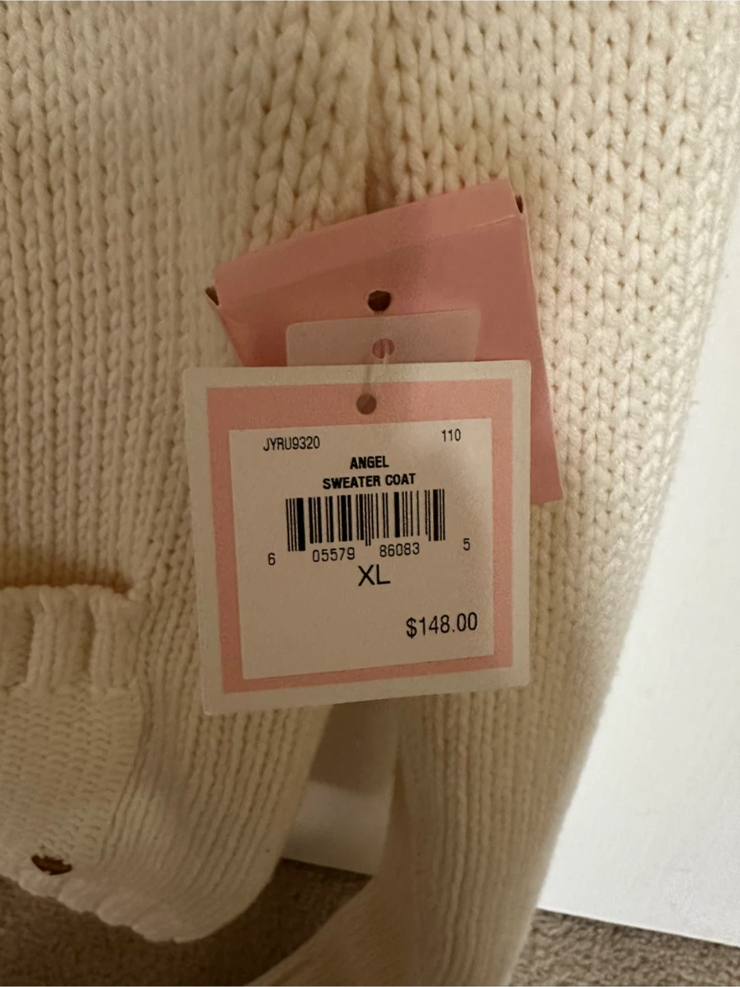 Juicy Couture Angel Sweater Coat - Cream - XL - photo 5