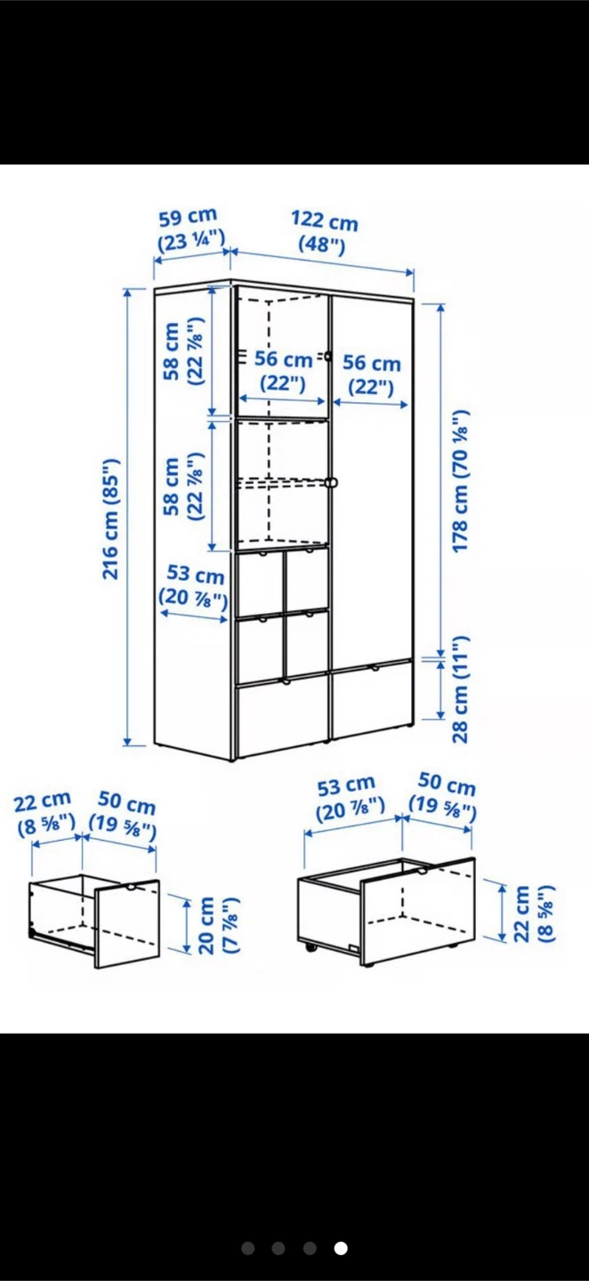 IKEA Visthus PAX Wardrobe with Drawers and Shelves - photo 3