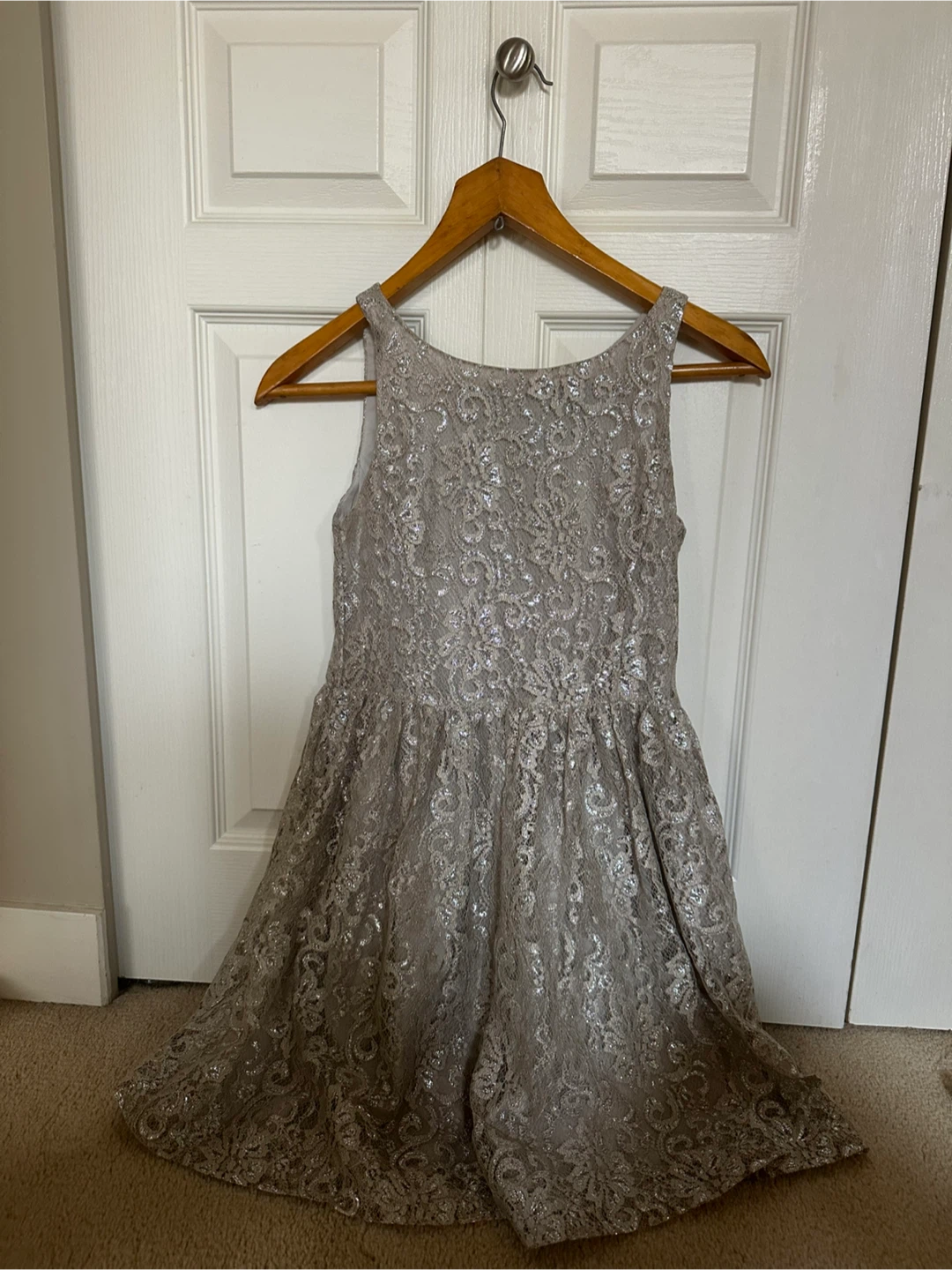 Polo Ralph Lauren Girls Gold Metallic Lace Dress
