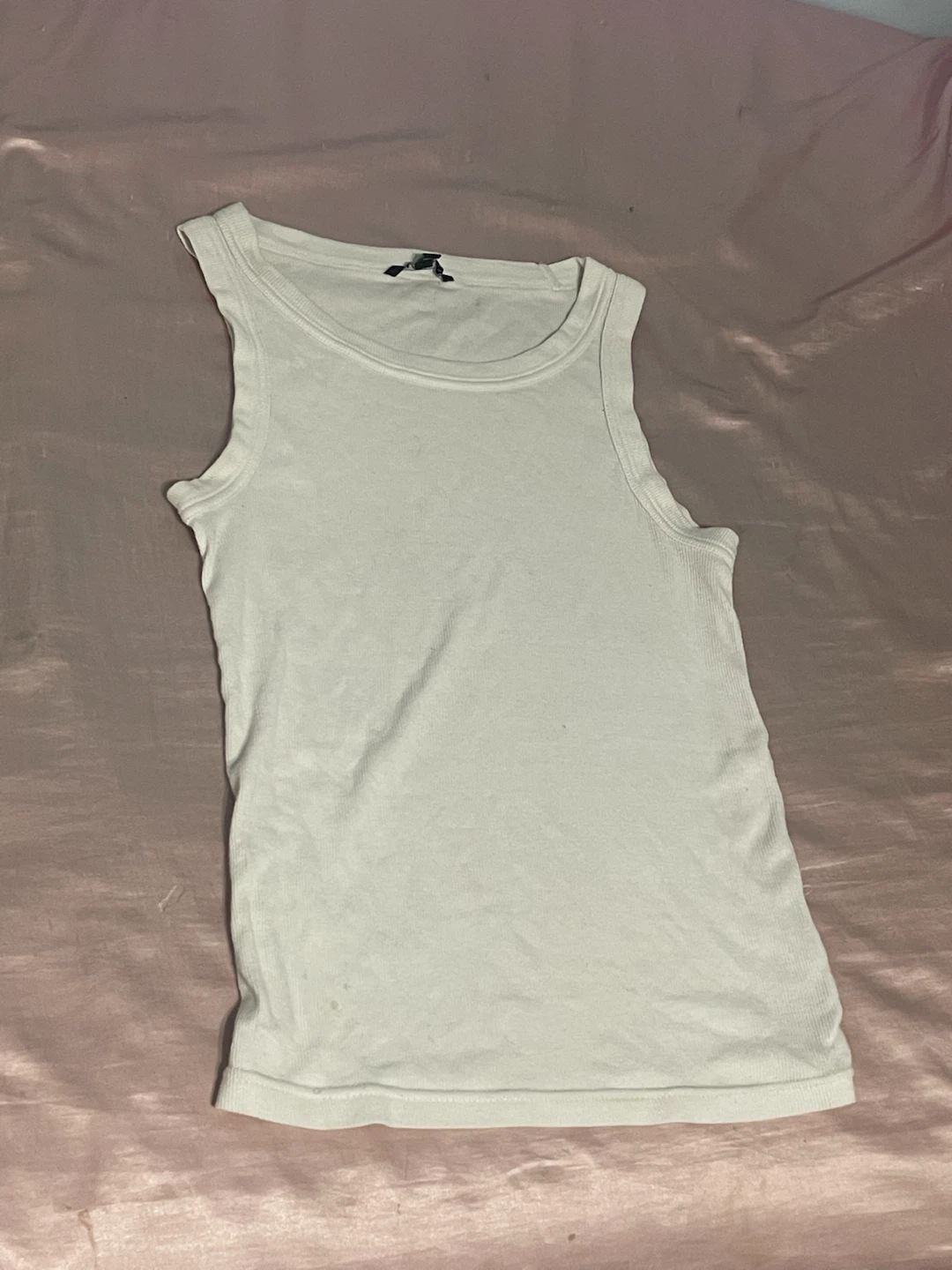 White Ribbed Tank Top
