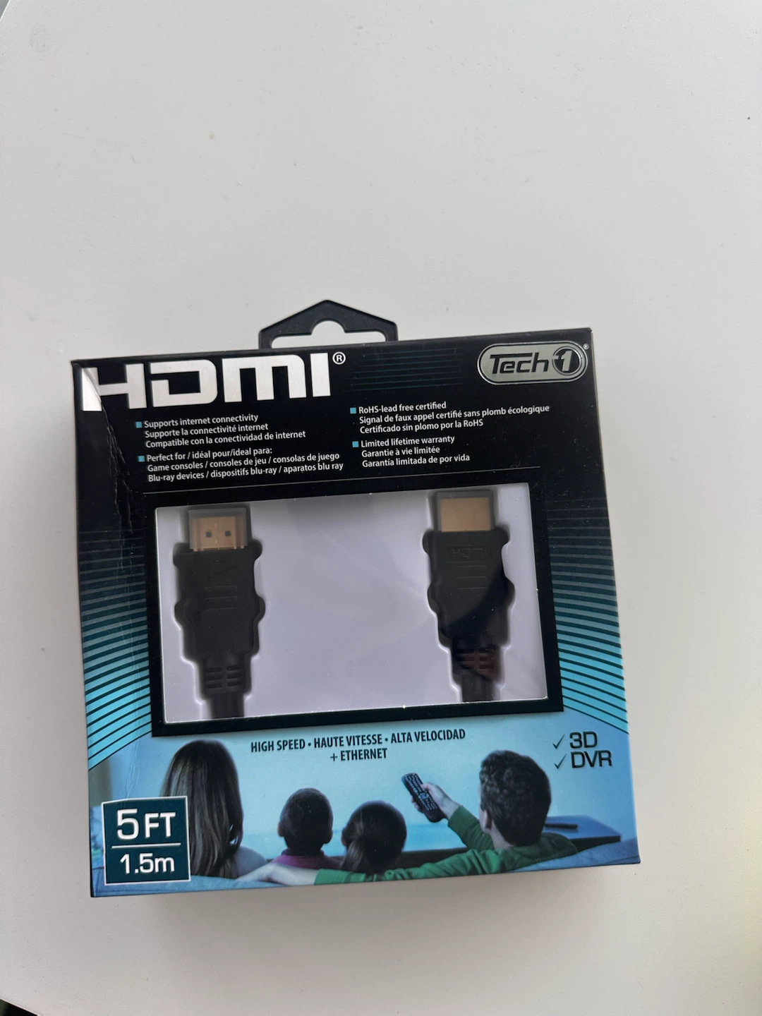 Tech 1 High Speed HDMI Cable with Ethernet - 5FT