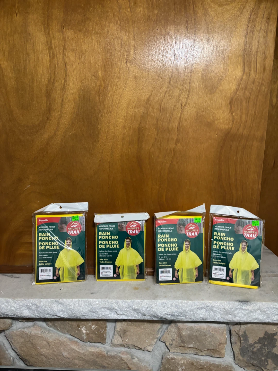Nature's Trail Yellow Rain Poncho - One Size (4 Pack) - photo 3