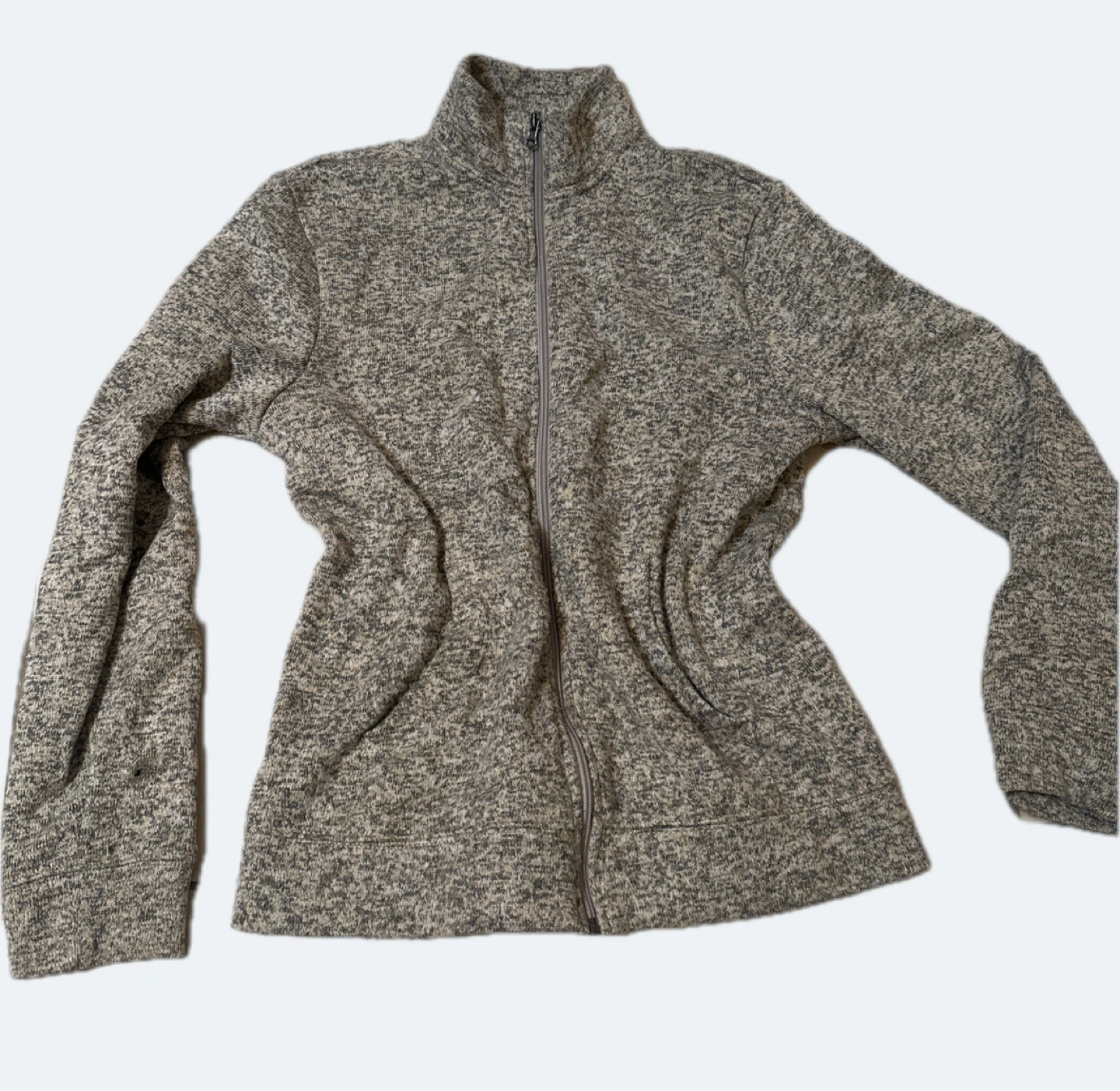 Grey Zip-Up Fleece Jacket M