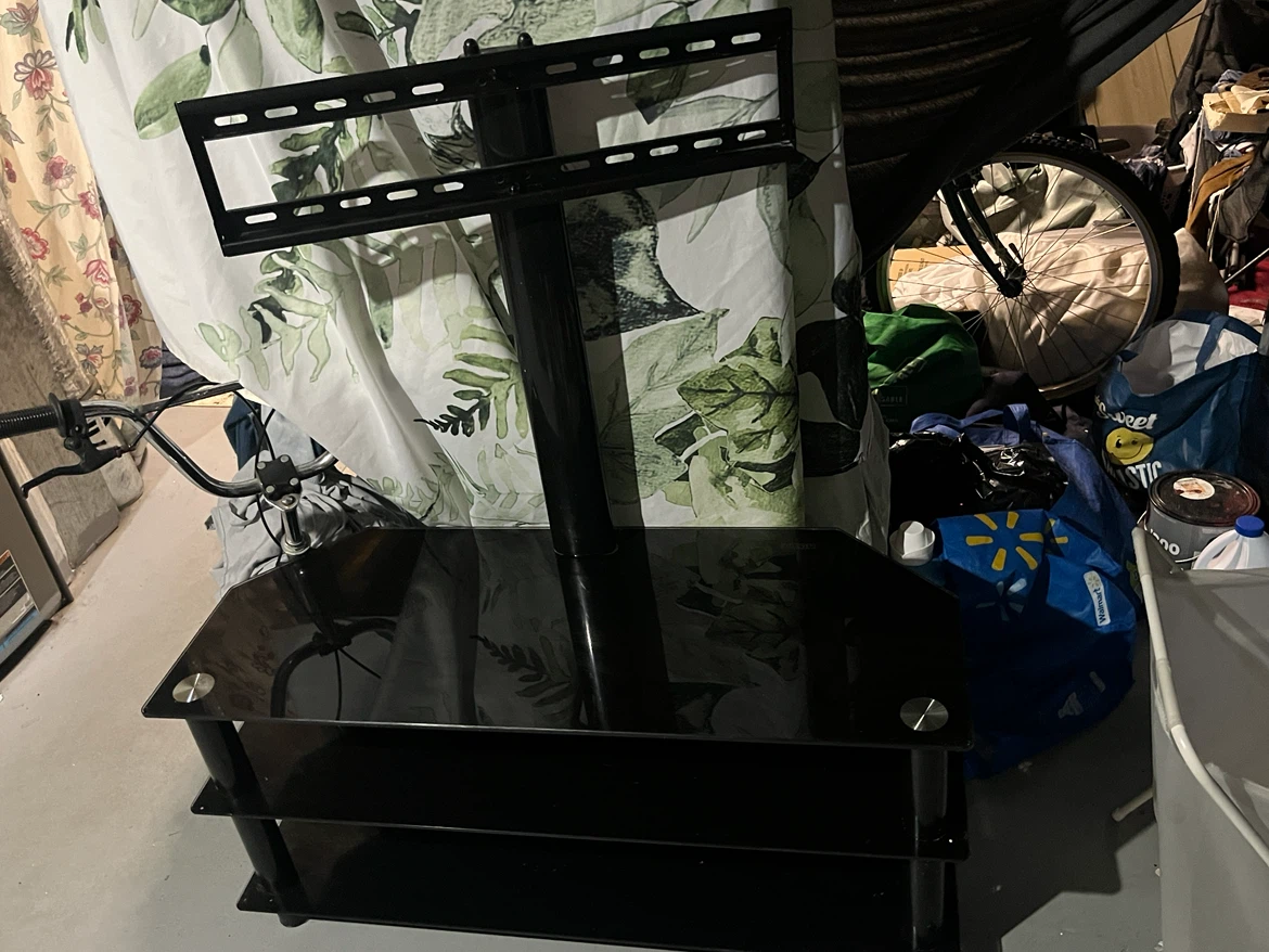 (FitUEyes) Black Glass TV Stand with Mount - photo 2