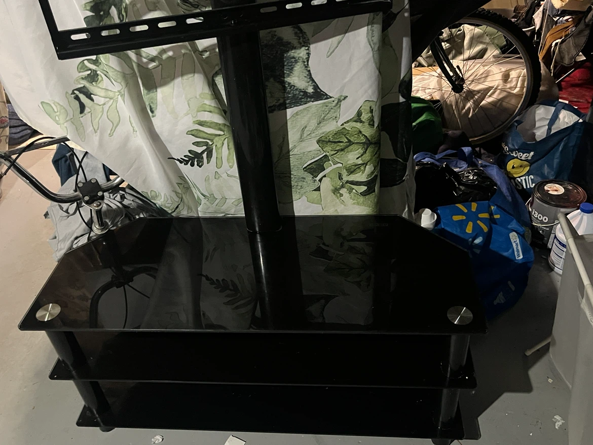 (FitUEyes) Black Glass TV Stand with Mount - photo 3