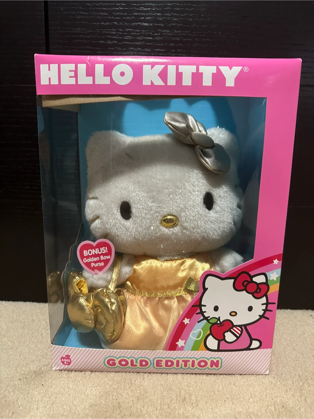 Hello Kitty Gold Edition 50th Anniversary Plush (2010) – New