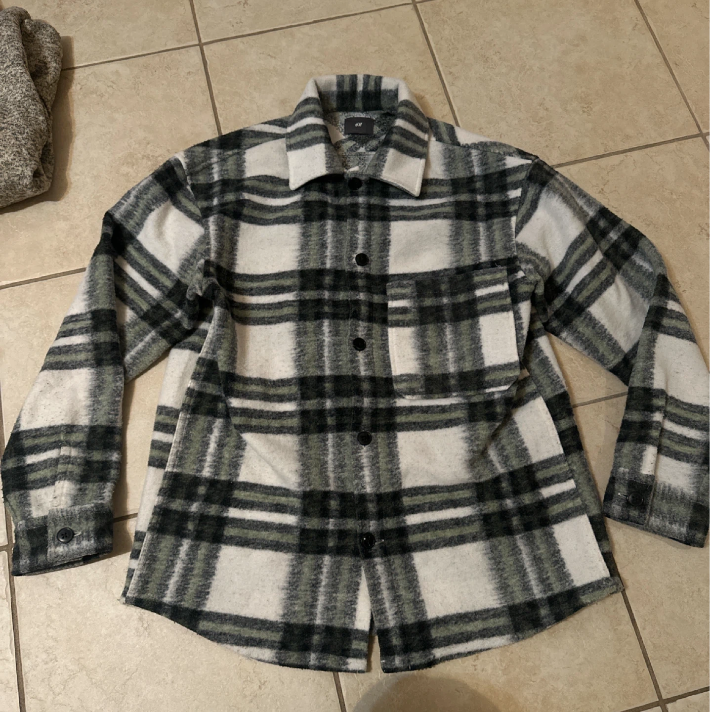 Plaid Flannel Shirt Jacket L
