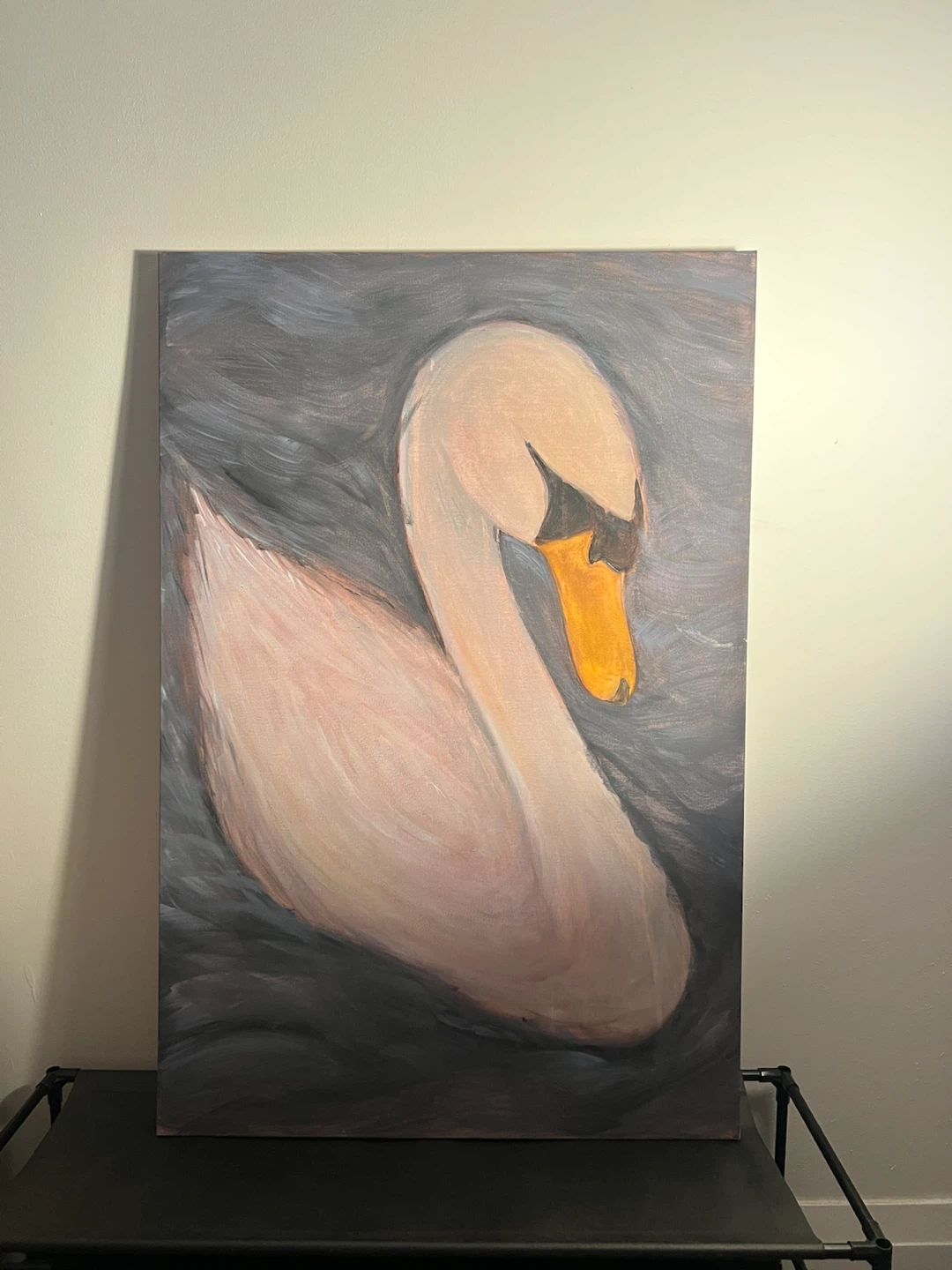 Swan Painting on Canvas - 36" x 24" - photo 2