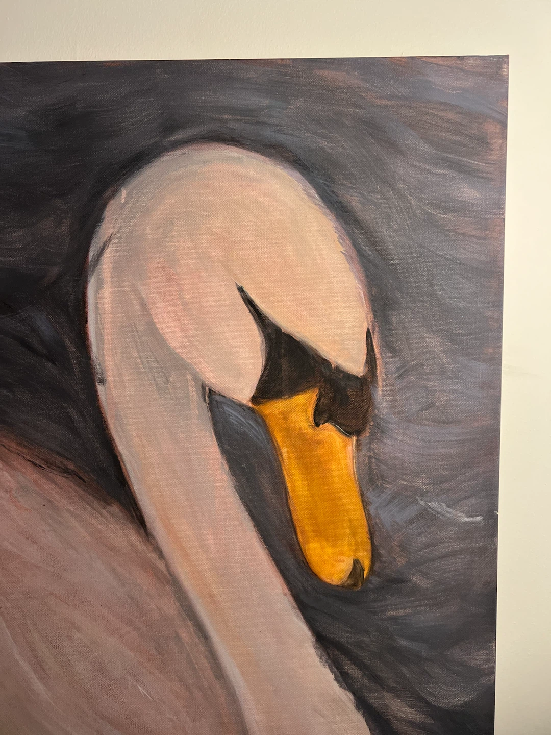 Swan Painting on Canvas - 36" x 24" - photo 4