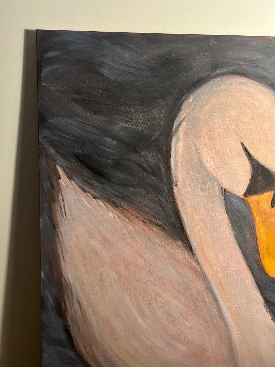 Swan Painting on Canvas - 36" x 24" - photo 5