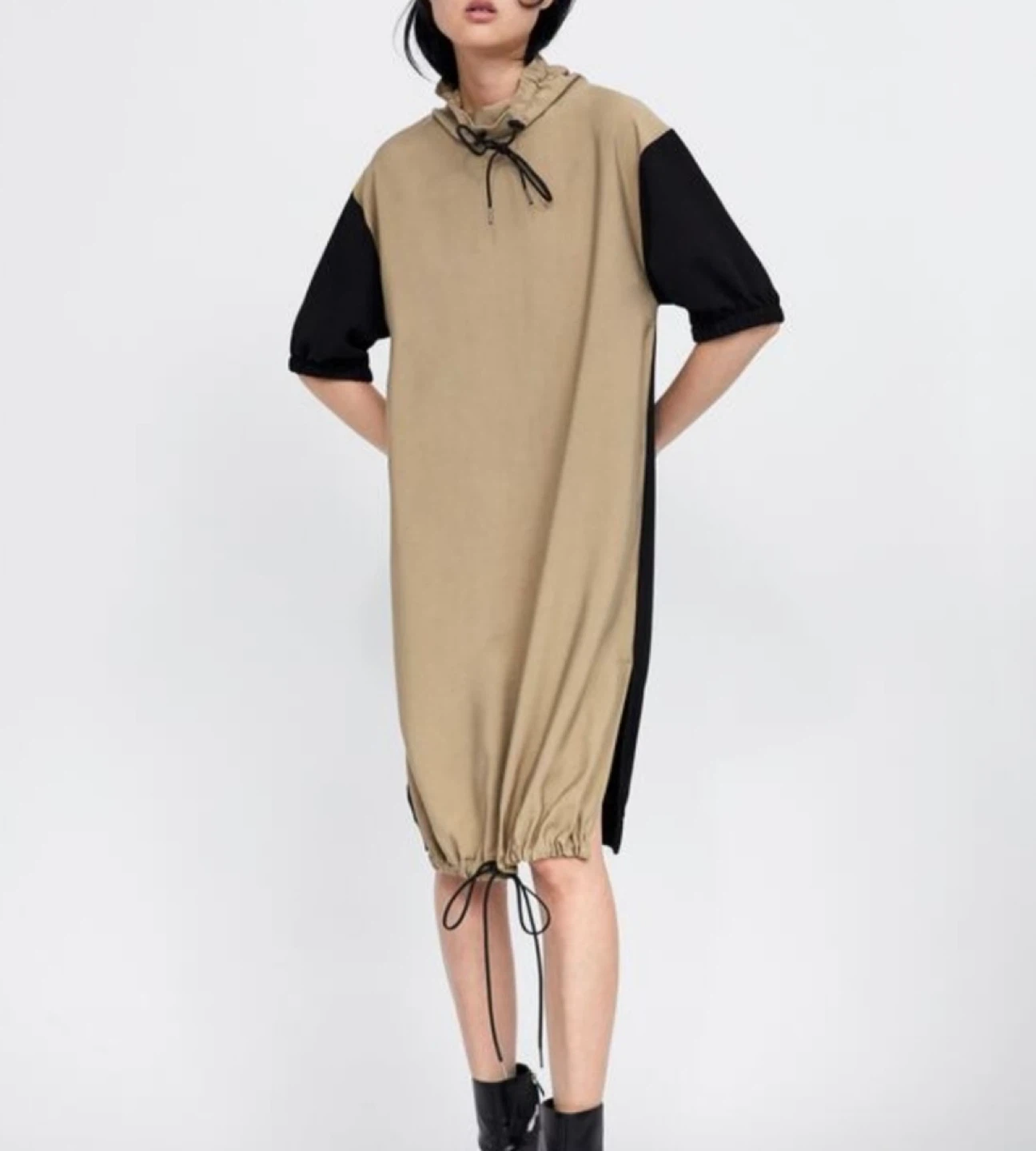 Zara Beige/Black Basic Dress - photo 2