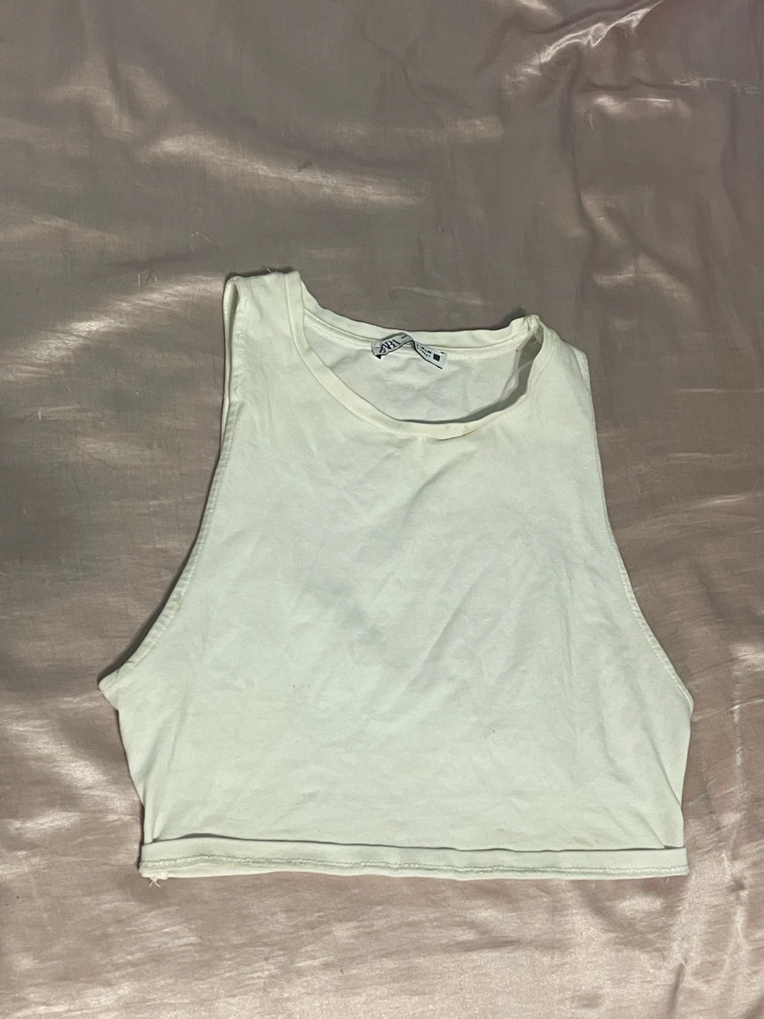 White Zara Crop Tank Top