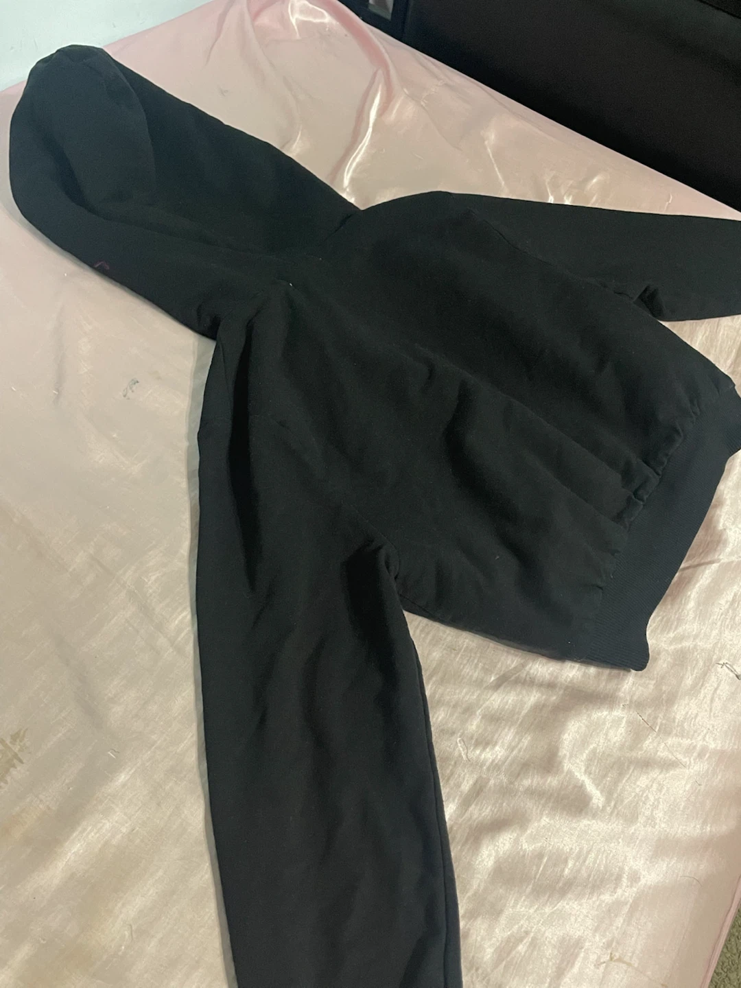Black Zip-Up Cropped Hoodie - photo 2