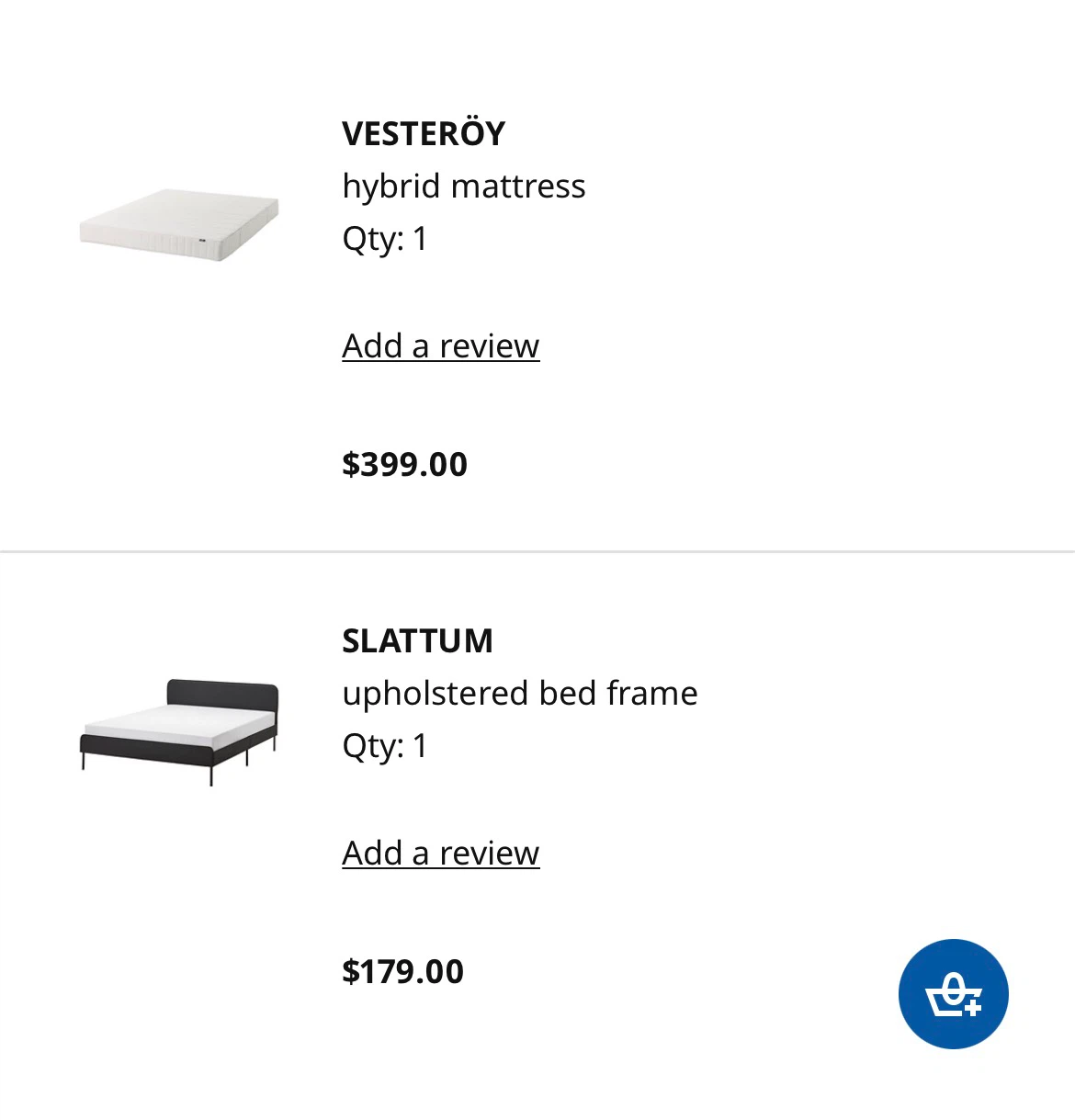 IKEA Queen VESTERÖY Hybrid Mattress + SLATTUM Bed Frame Set - photo 2