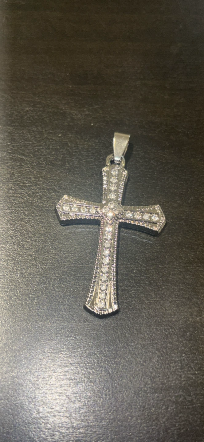 Silver Tone Cross Pendant Necklace
