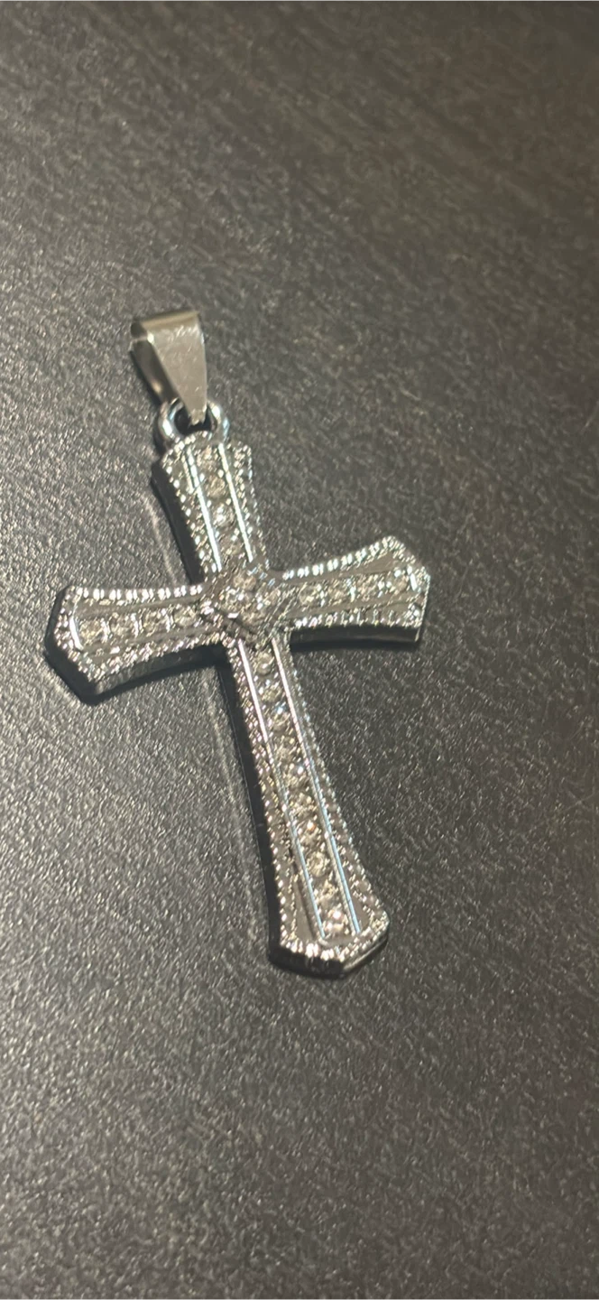 Silver Tone Cross Pendant Necklace - photo 2