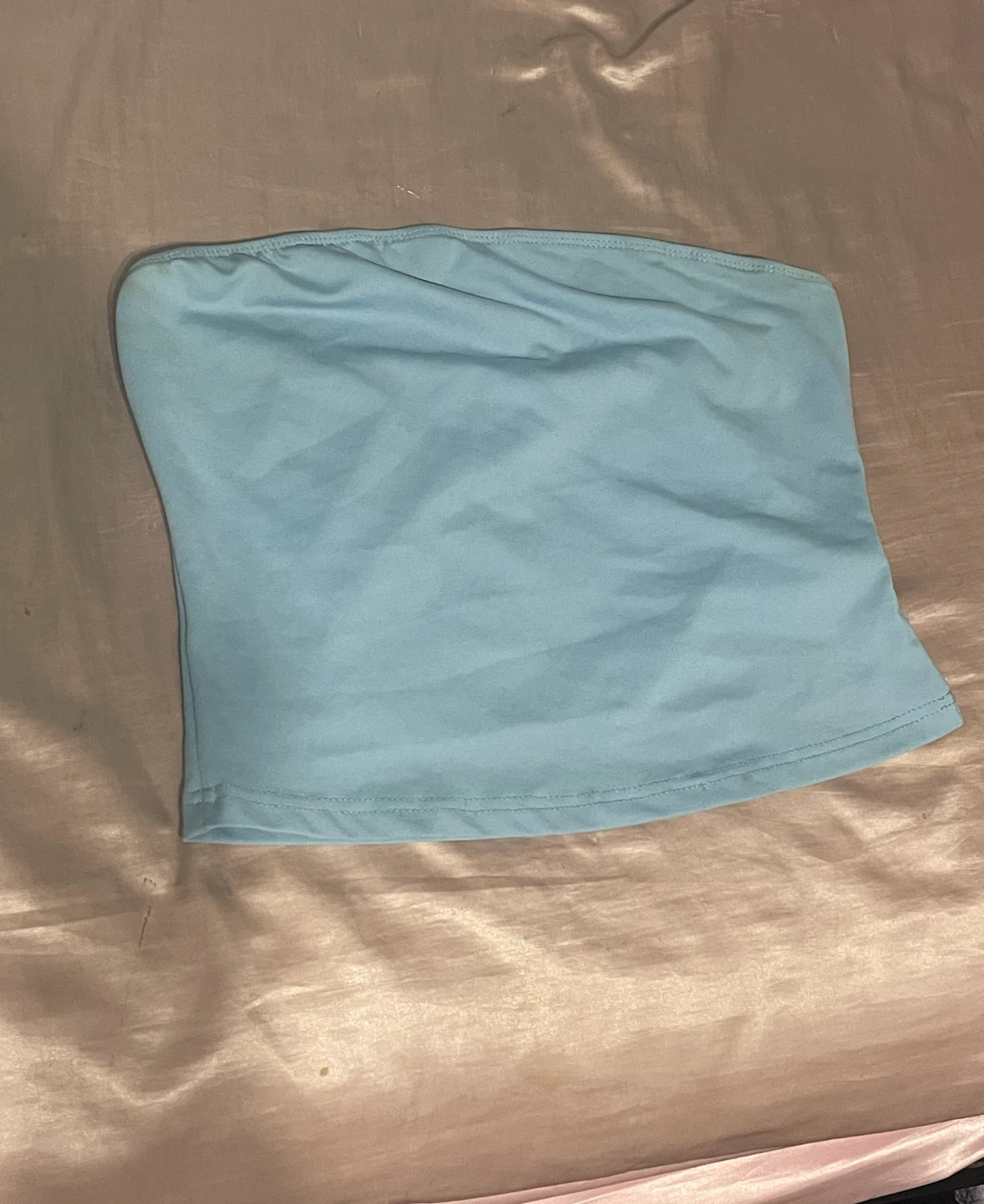 Baby Blue Strapless Tube Top