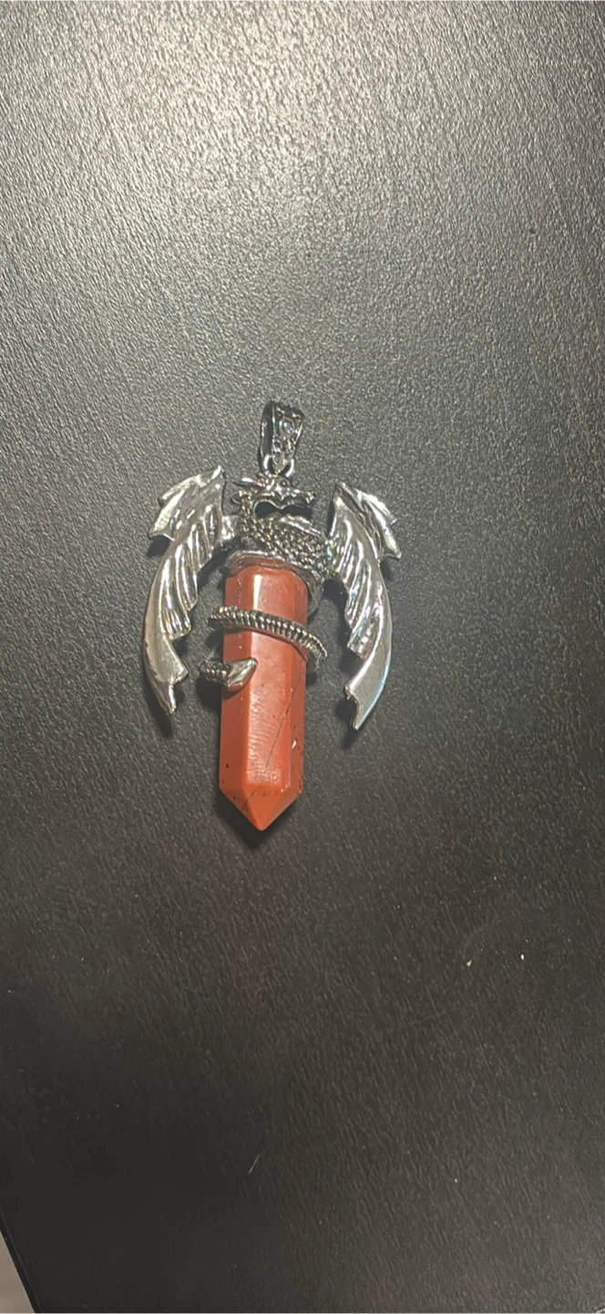 Dragon & Red Jasper Pendant Necklace